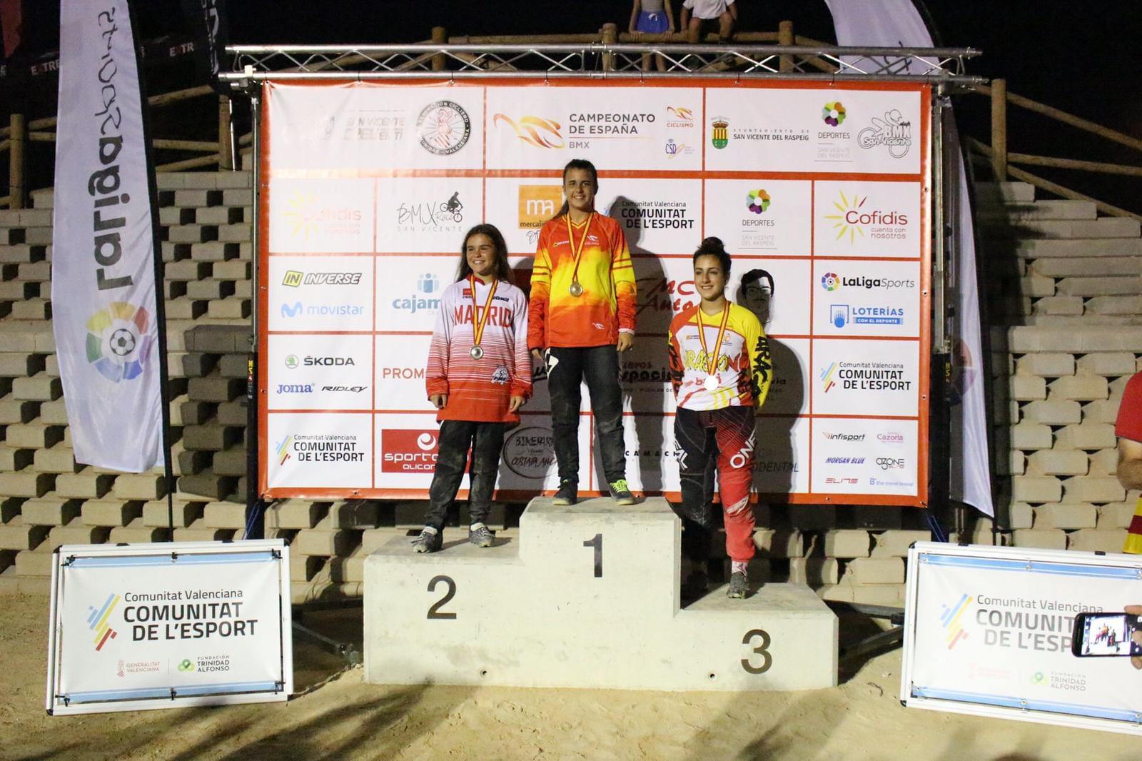 Cinco medallas, magnífica cosecha para la Selección Madrileña en los Nacionales de BMX de San Vicente del Raspeig
