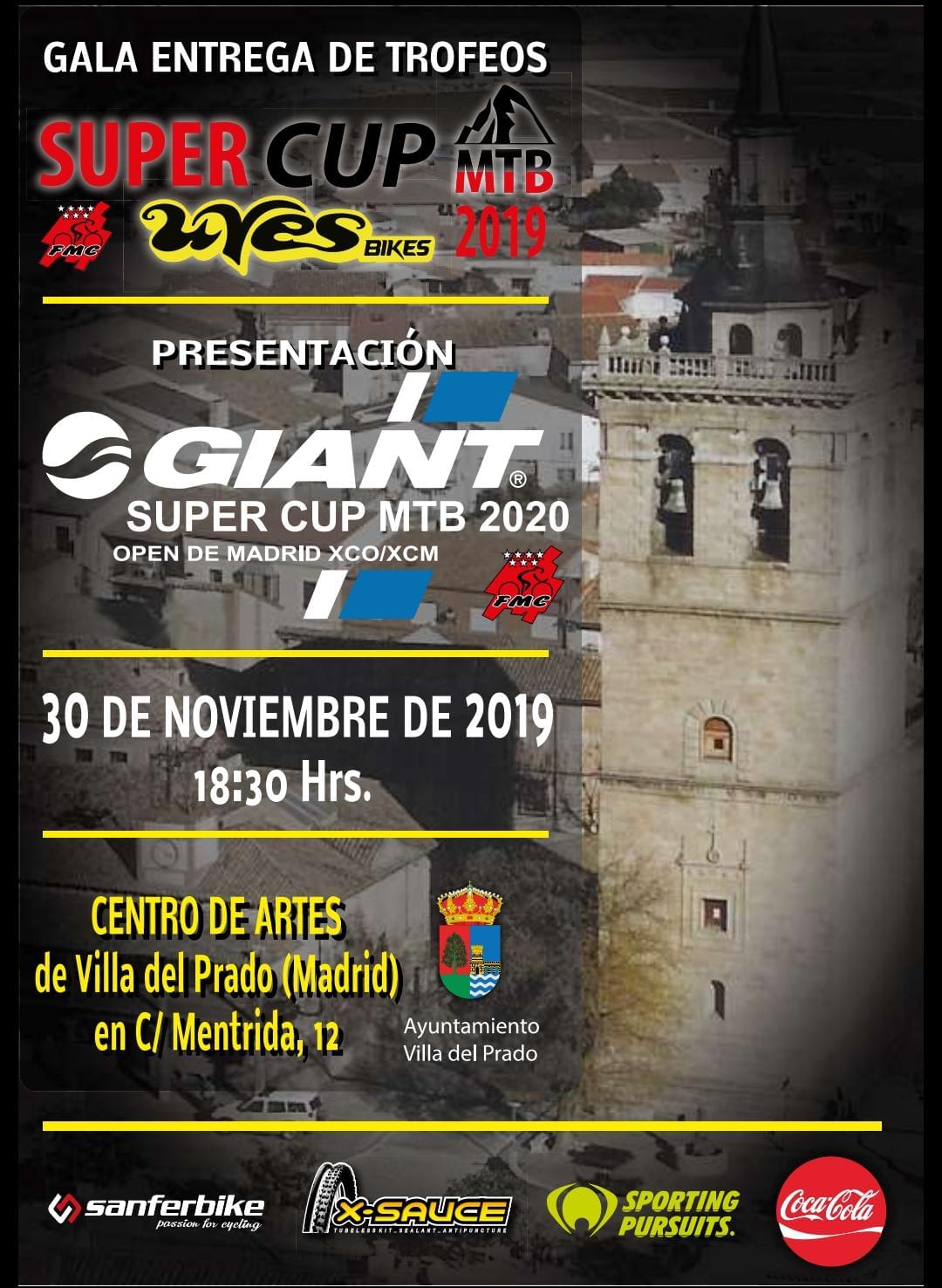La Gala de entrega de trofeos de la Supercup MTB Uves Bikes, el 30 de Noviembre en Villa del Prado