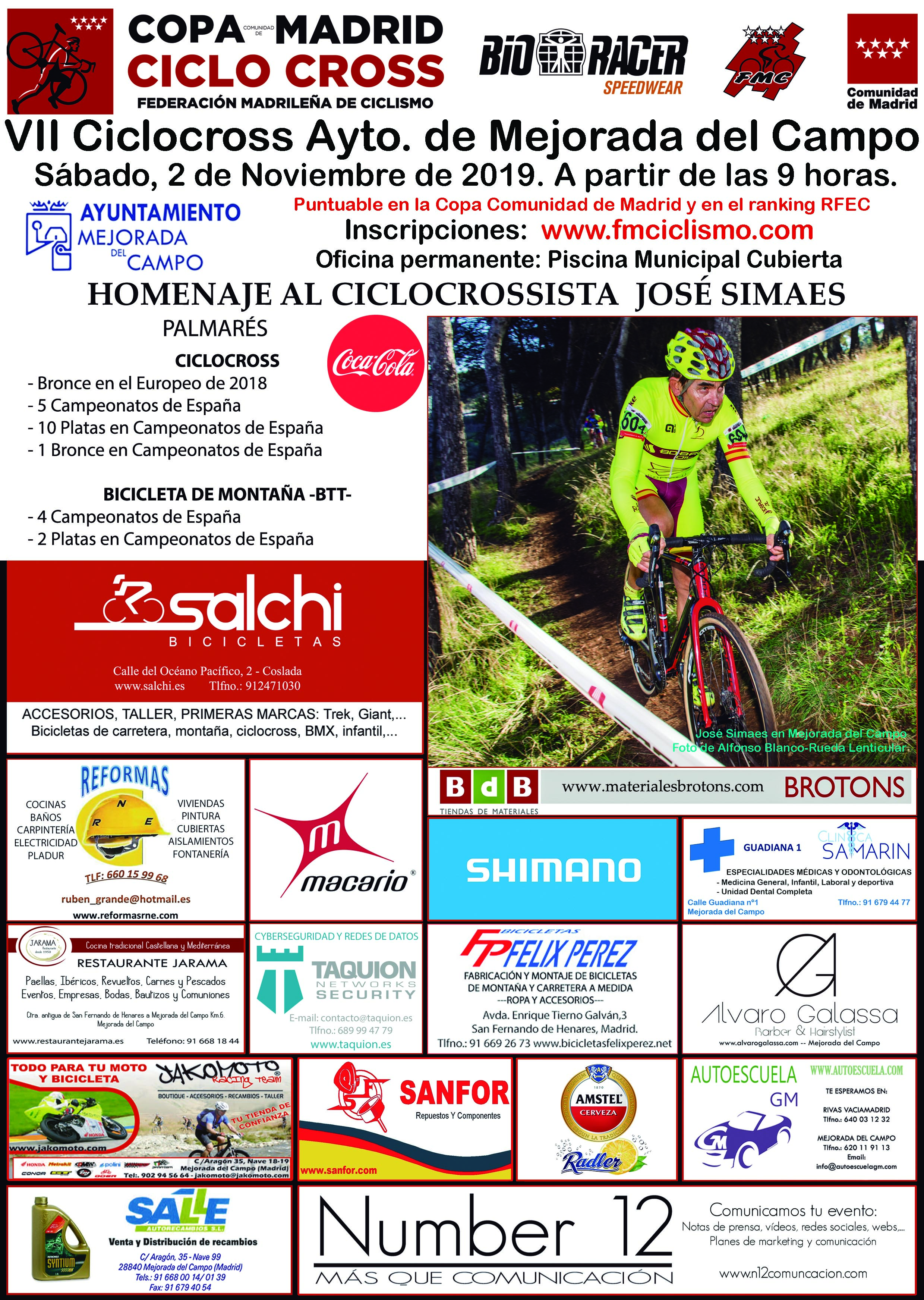 El VII Ciclocross de Mejorada del Campo rinde homenaje a José Simaes