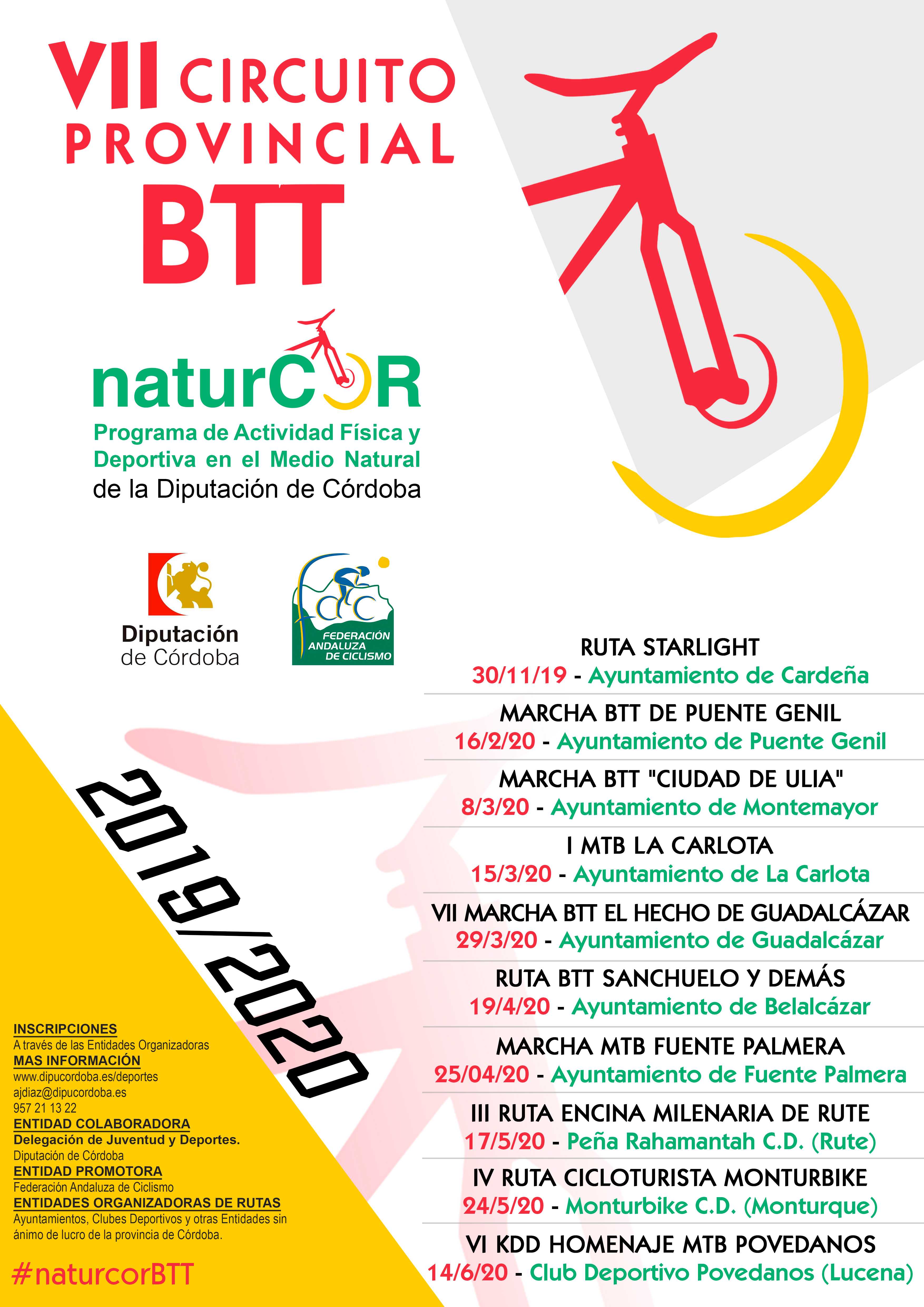 La Carlota tomará el relevo en el NaturCor BTT 2019/20