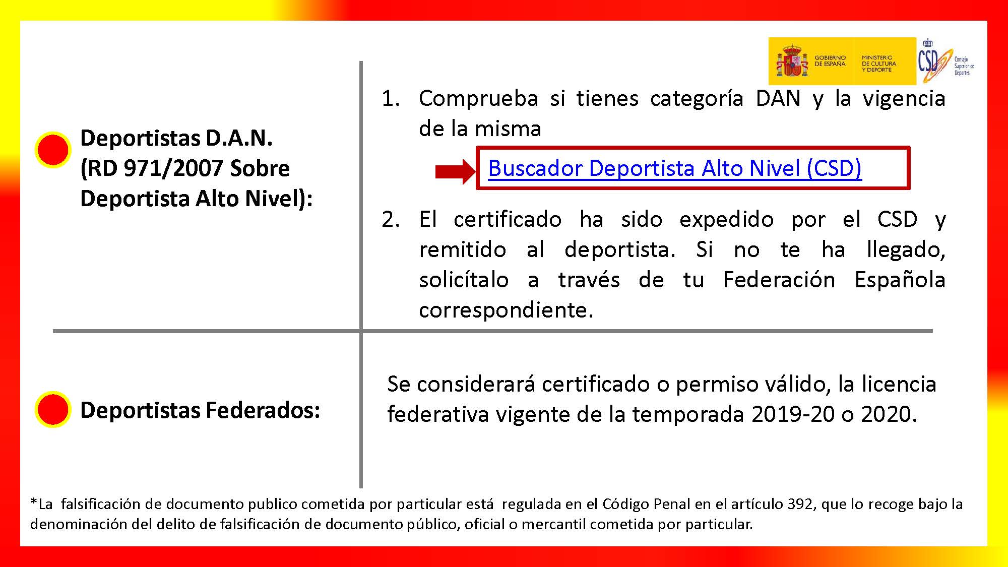 NOTA INFORMATIVA SOBRE DOSSIER ELABORADO POR EL CSD SOBRE PRACTICA ACTIVIDAD DEPORTIVA