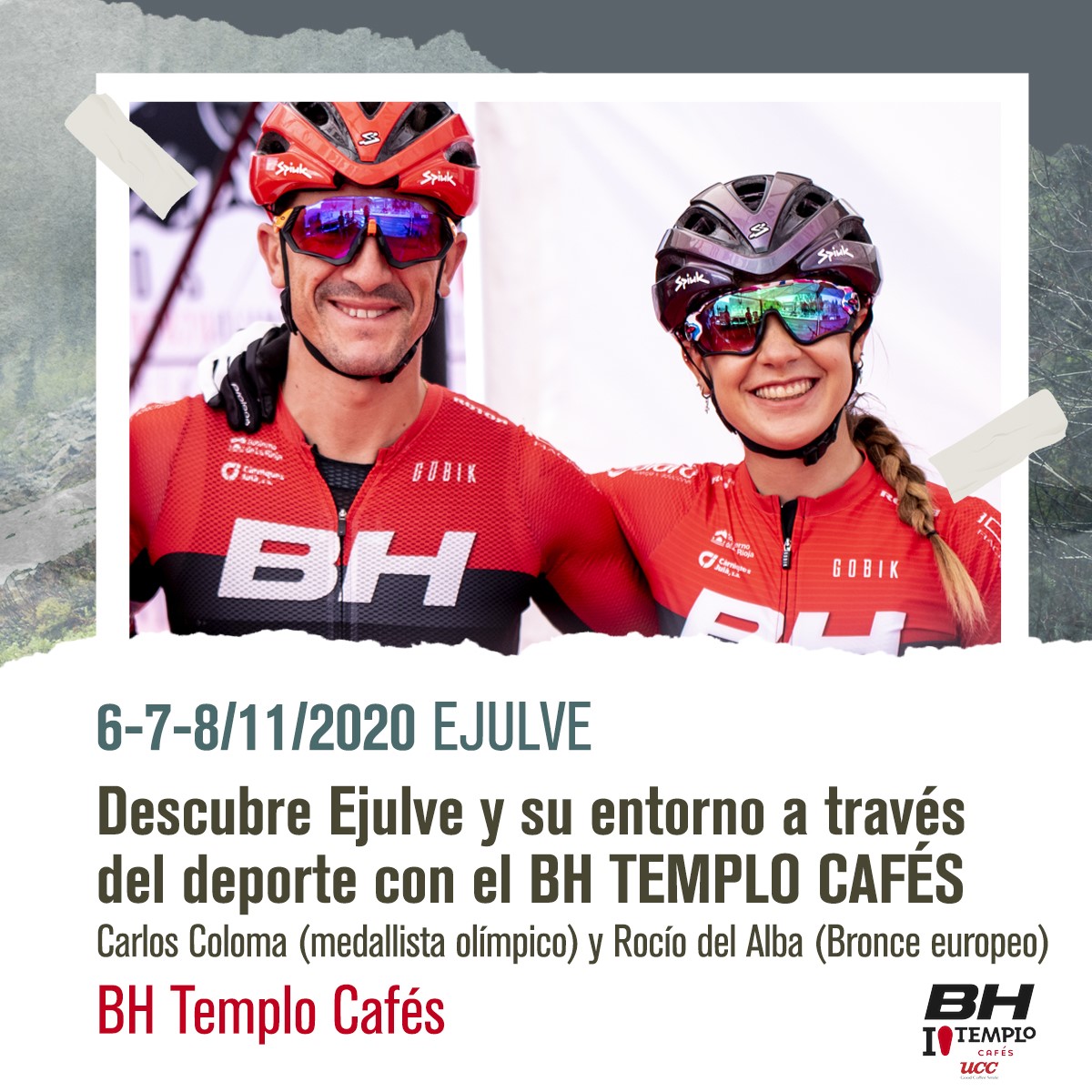Carlos Coloma y Rocío del Alba promocionan Ejulve como destino de bicicleta de montaña.