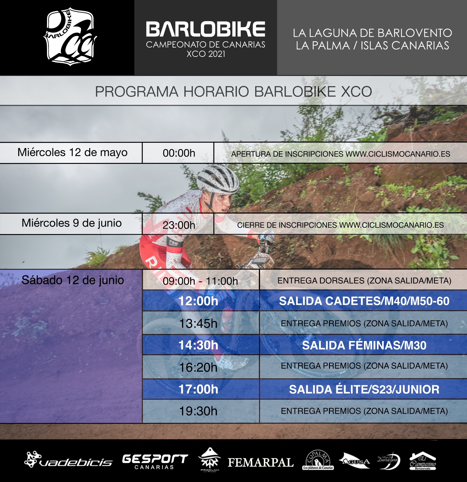 El Campeonato de Canarias de XC 2021-XC Barlobike , el proximo 12 de junio de 2021