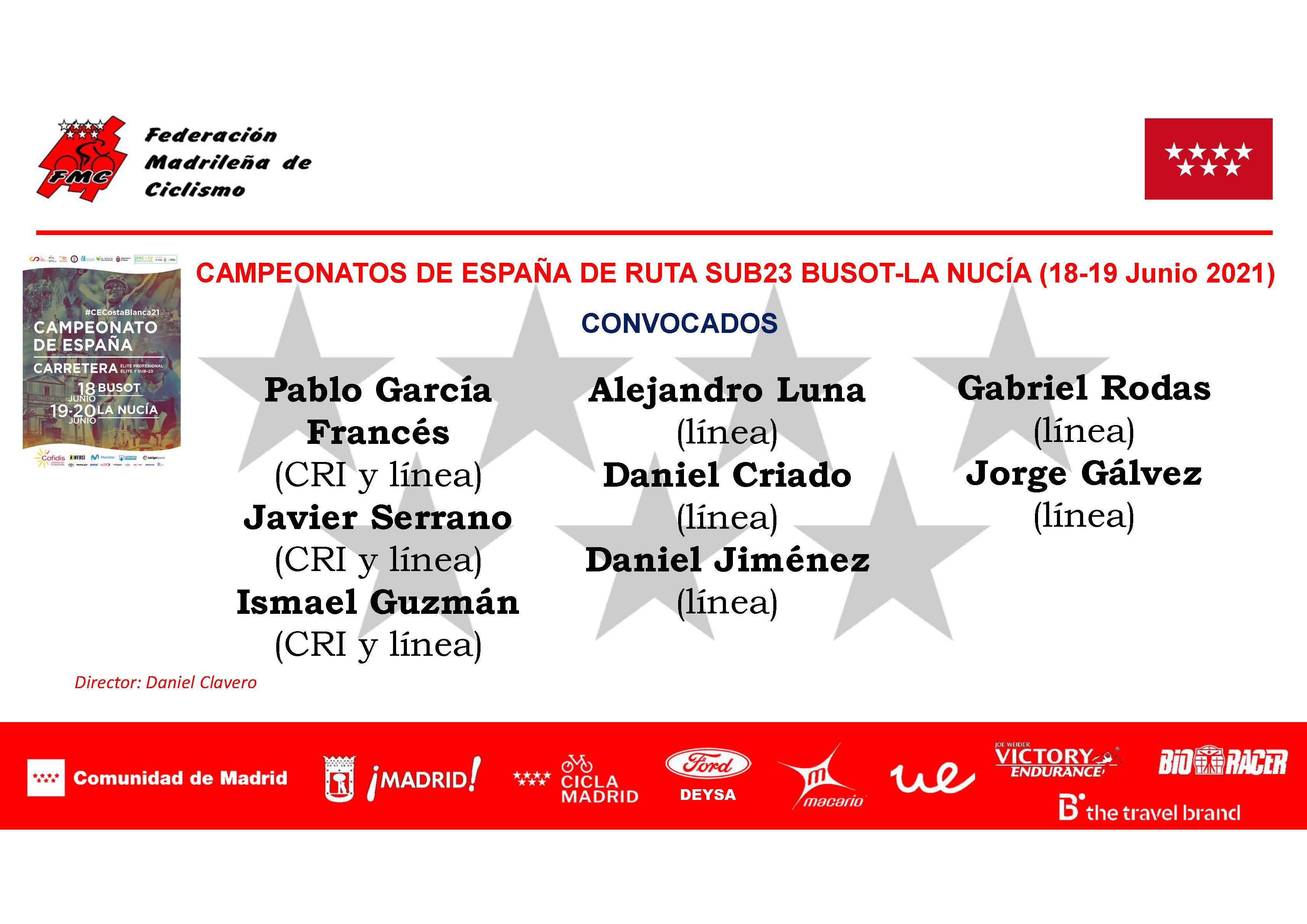 La Selección Madrileña sub23 masculina de ruta, lista para la batalla de los Campeonatos de España