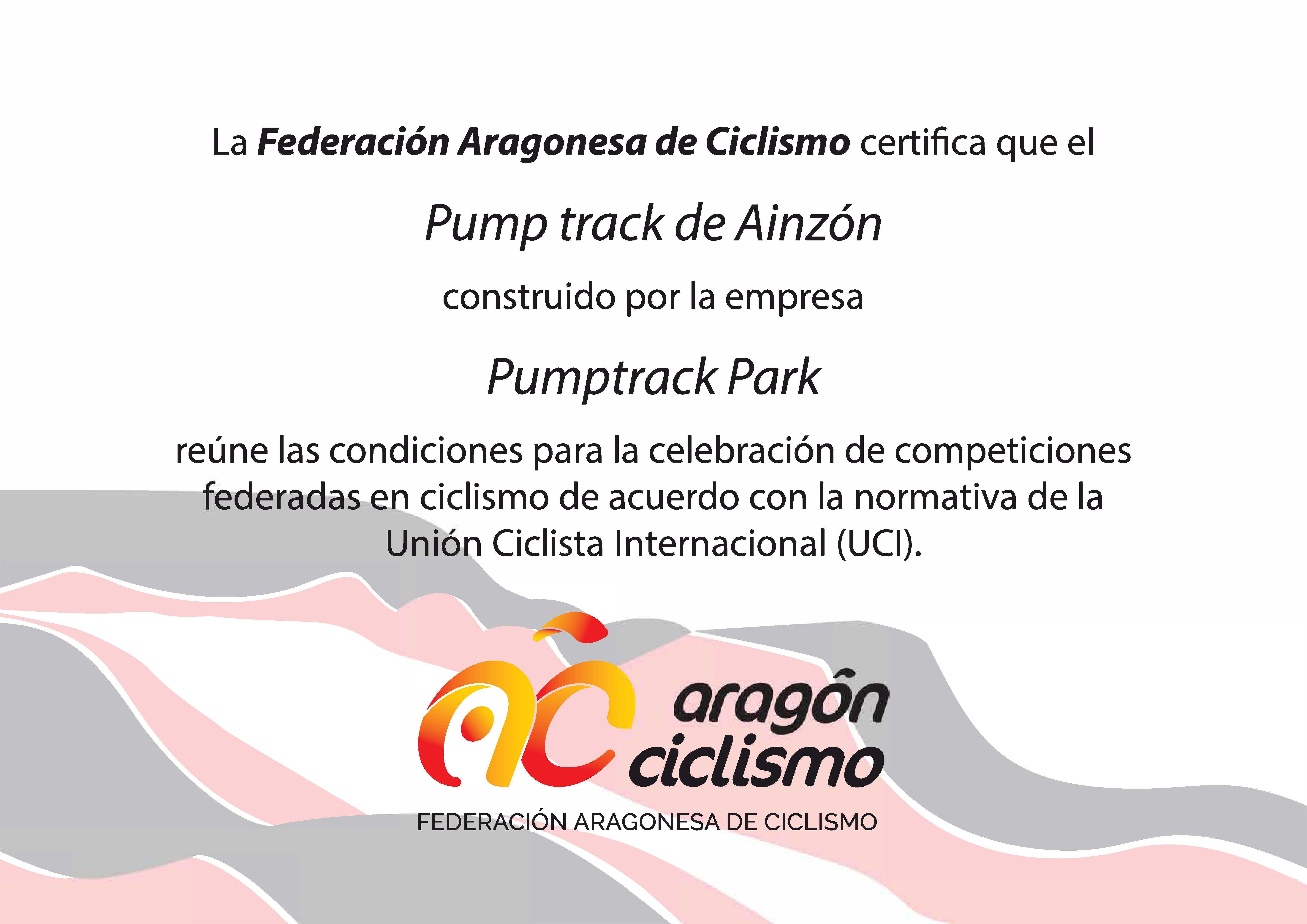 Certificación PumpTracks Aragón