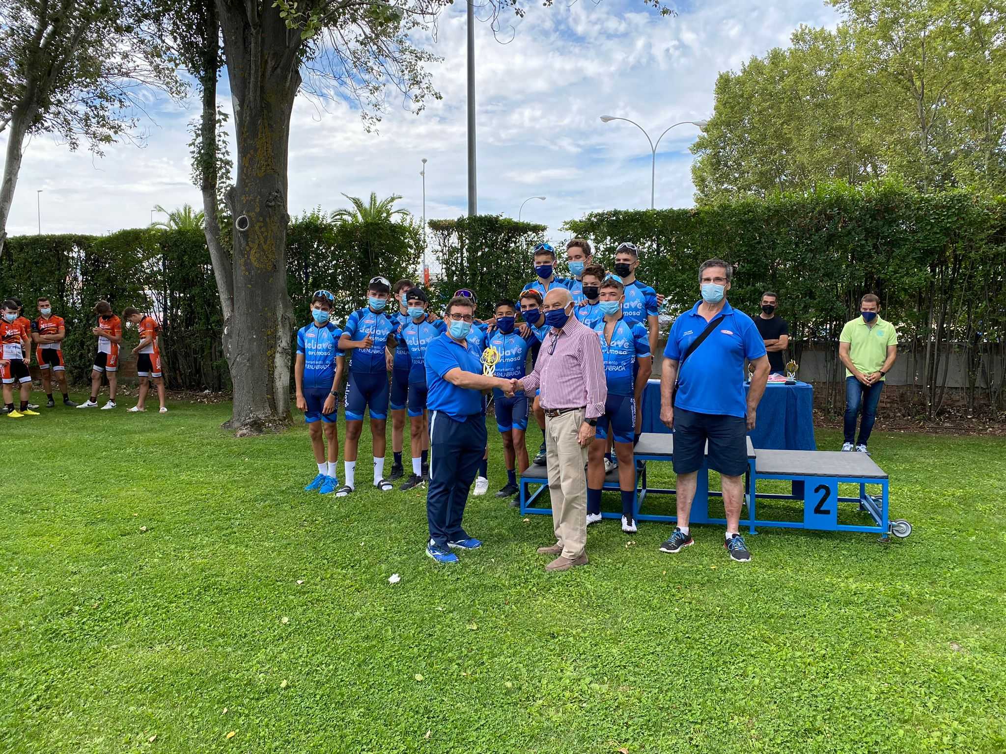 Marcos García Sánchez, el más rápido de la fuga decisiva en la carrera cadete de Fuenlabrada