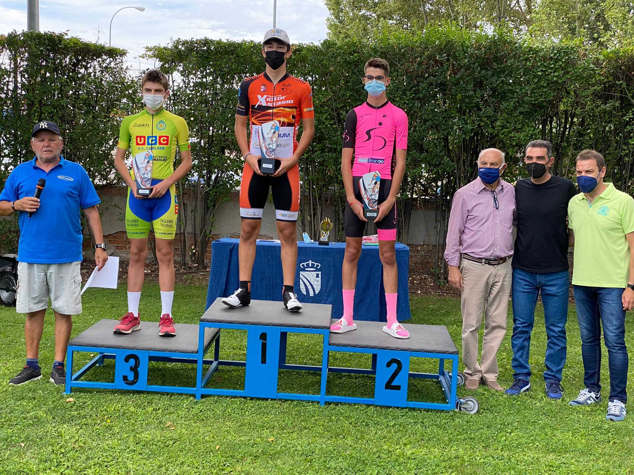 Marcos García Sánchez, el más rápido de la fuga decisiva en la carrera cadete de Fuenlabrada