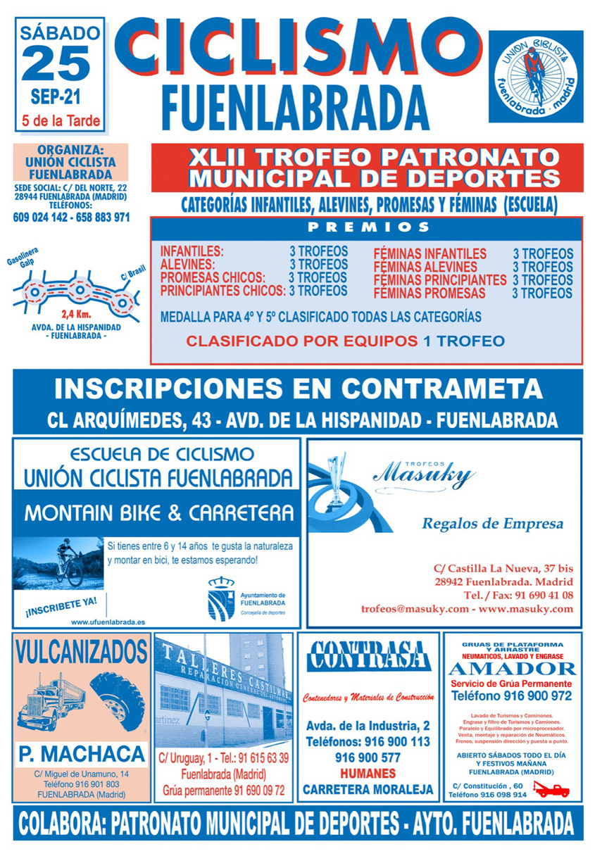 Novena cita del calendario de ruta para Escuelas en el XLII Trofeo PMD  de Fuenlabrada (ACTUALIZADA)
