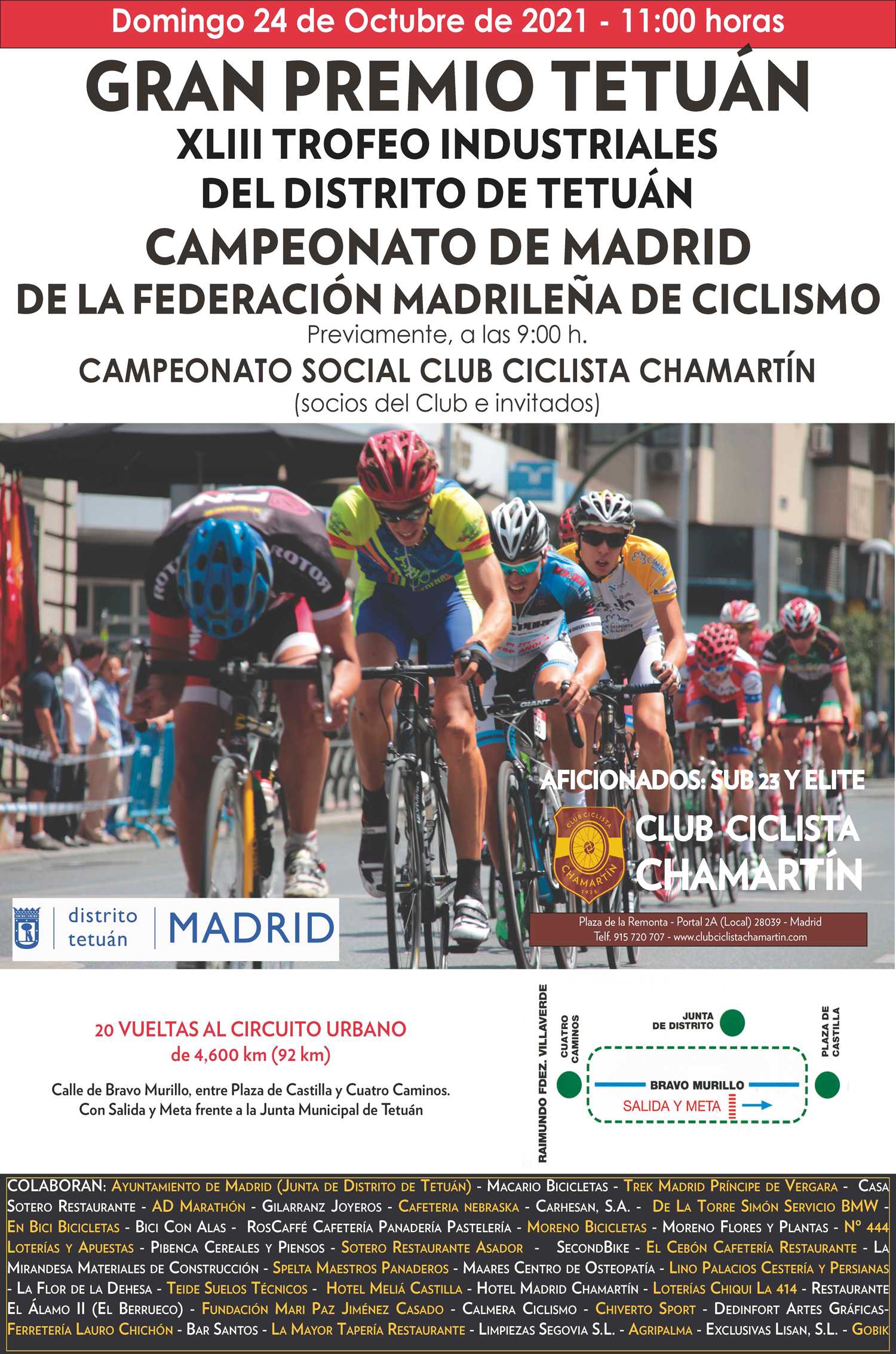 Los Campeonatos de Madrid elite-sub23 se dirimen en el XLIII Trofeo Industriales de Tetuán