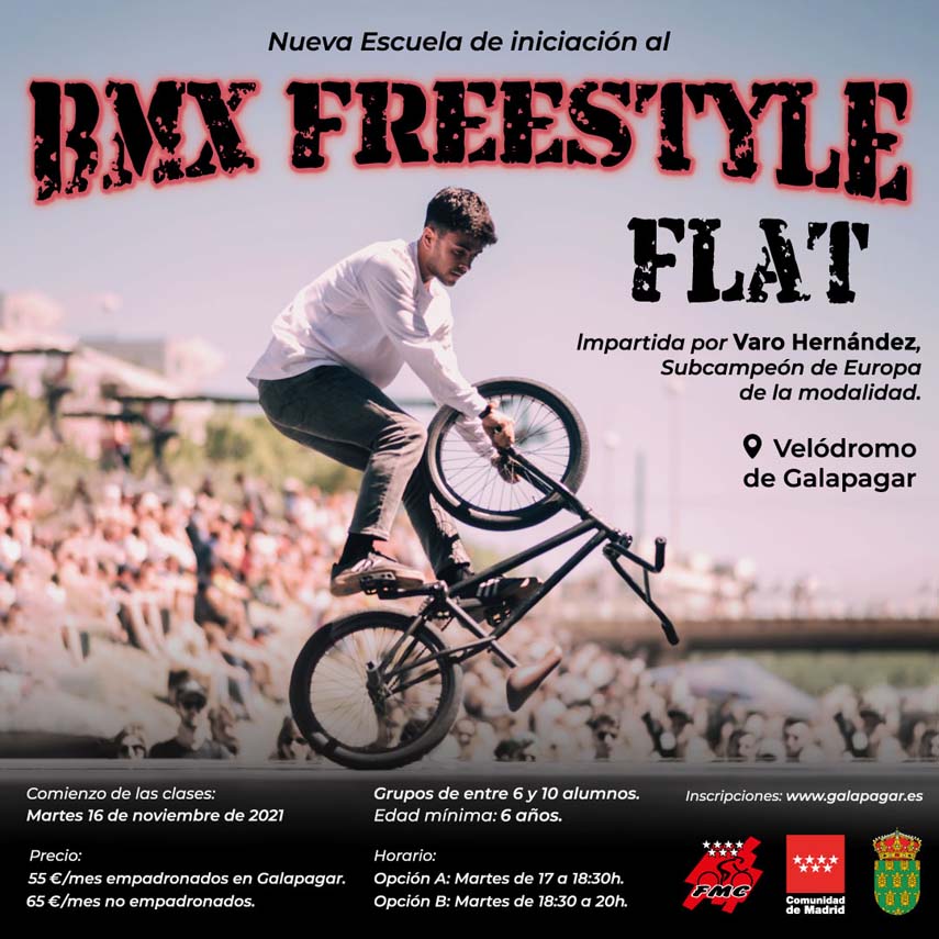 Hoy 16 de Noviembre, jornada de puertas abiertas para conocer la primera Escuela de BMX free style flat de la Comunidad de Madrid