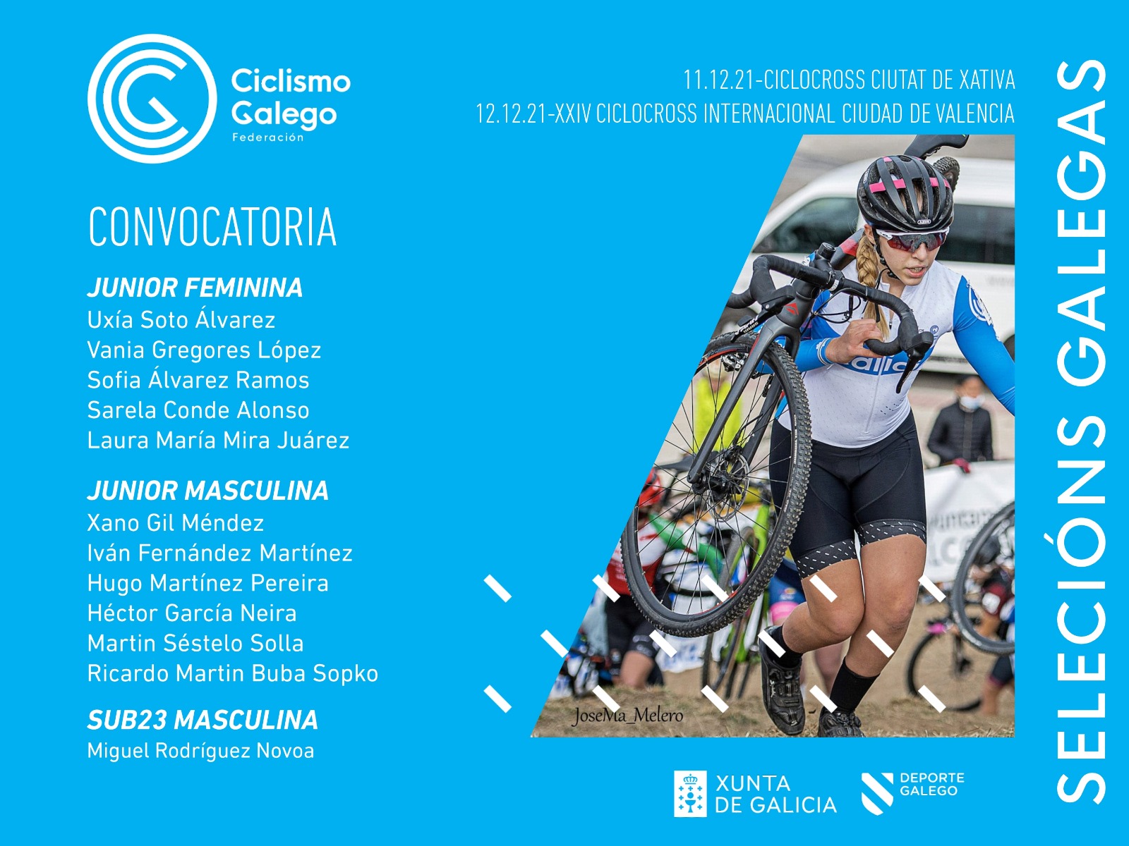 Convocatoria da Selección de Galicia para os ciclocrós de Xàtiva e València