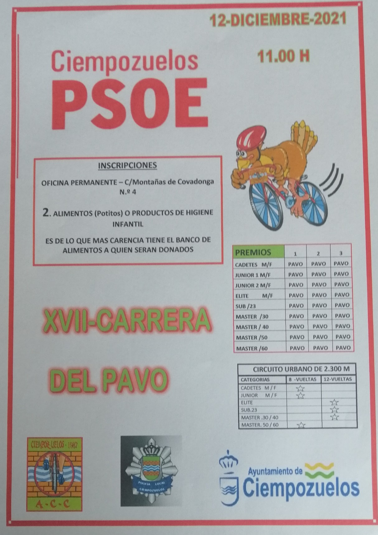Las Carreras del Pavo prenavideñas comienzan el 12 de Diciembre en Ciempozuelos