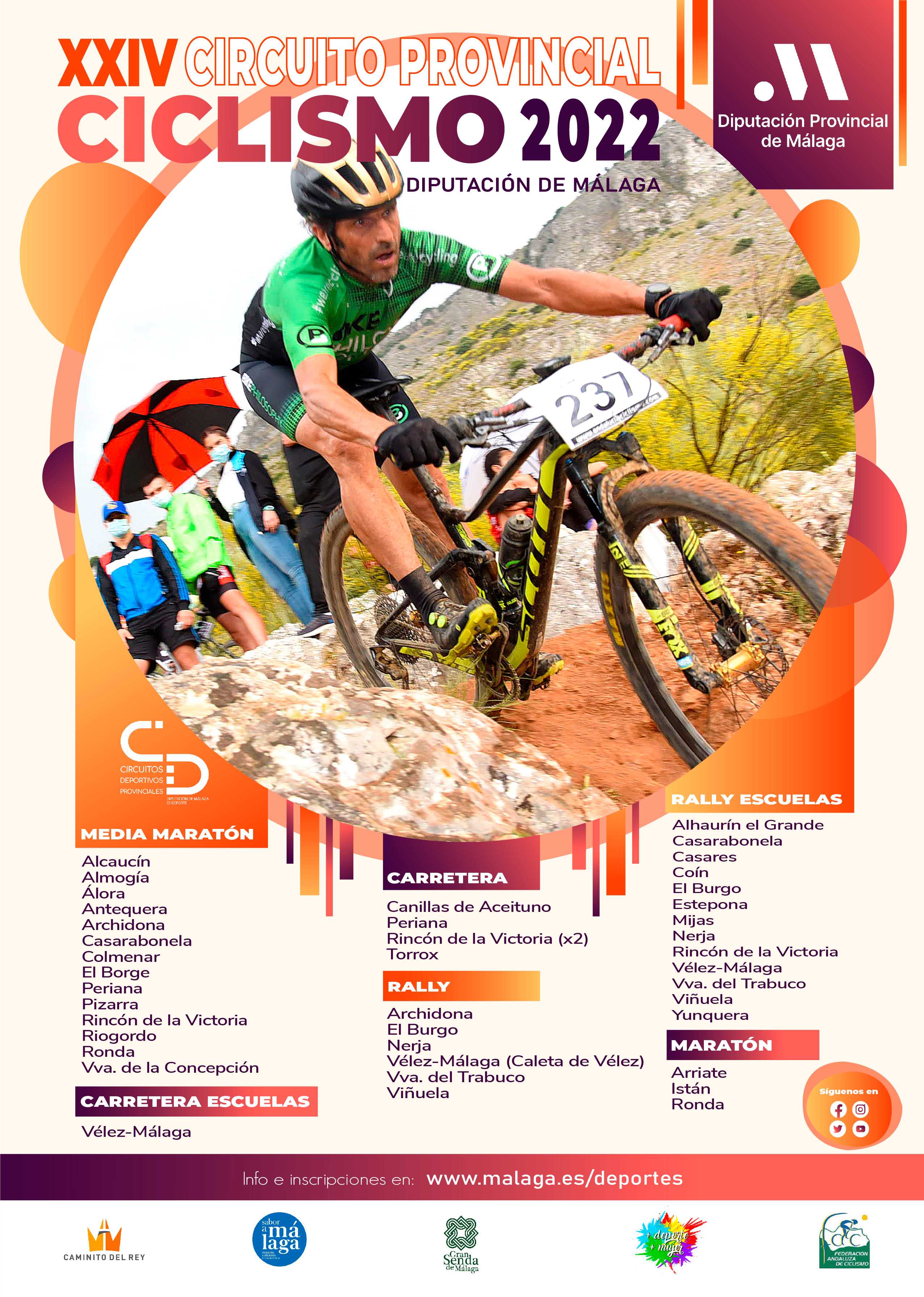 Fechas del XXIV Circuito Provincial de Ciclismo Diputación de Málaga
