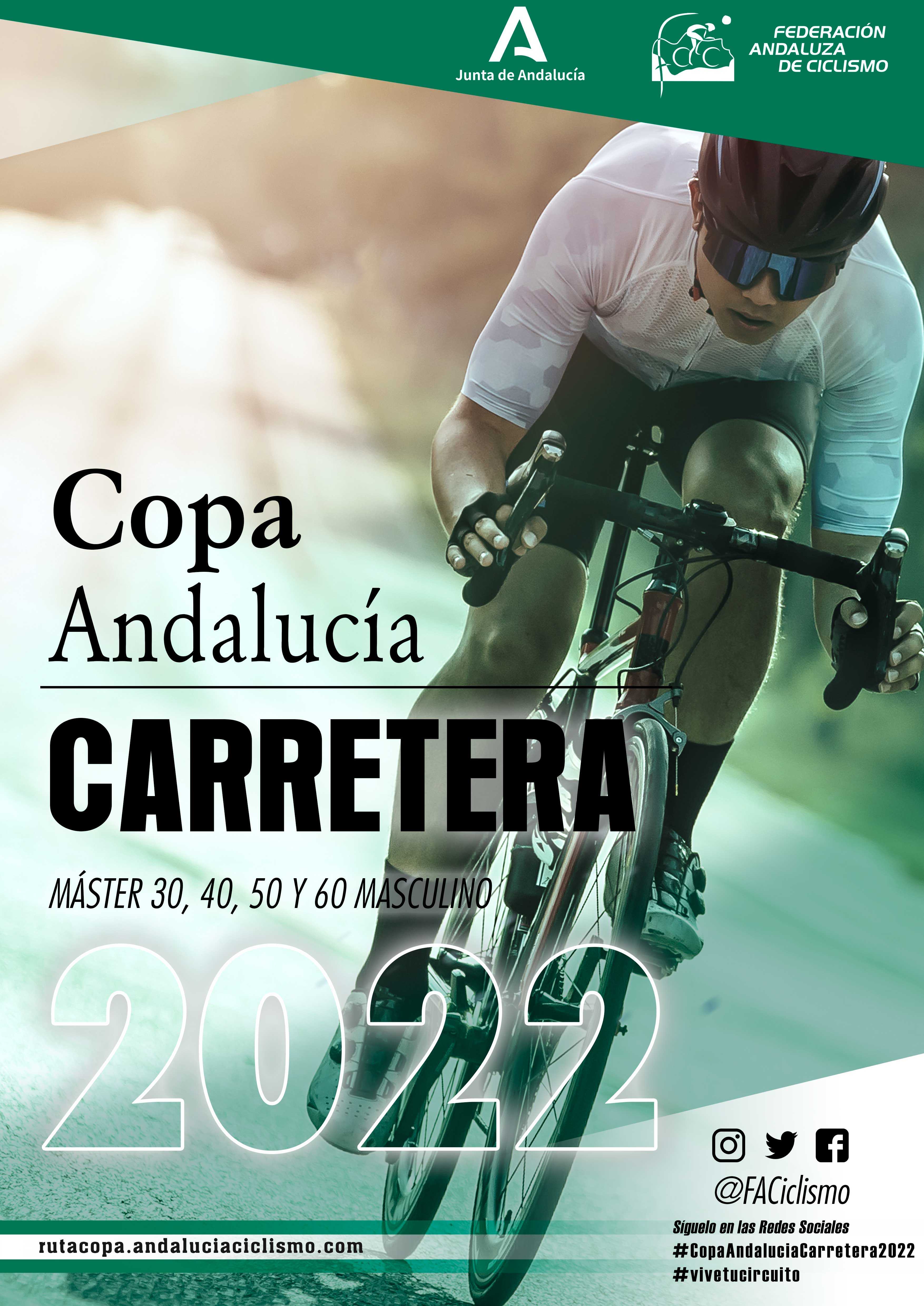 Fechas de la Copa Andalucía Máster Masculina y el Ranking Andaluz Carretera 2022