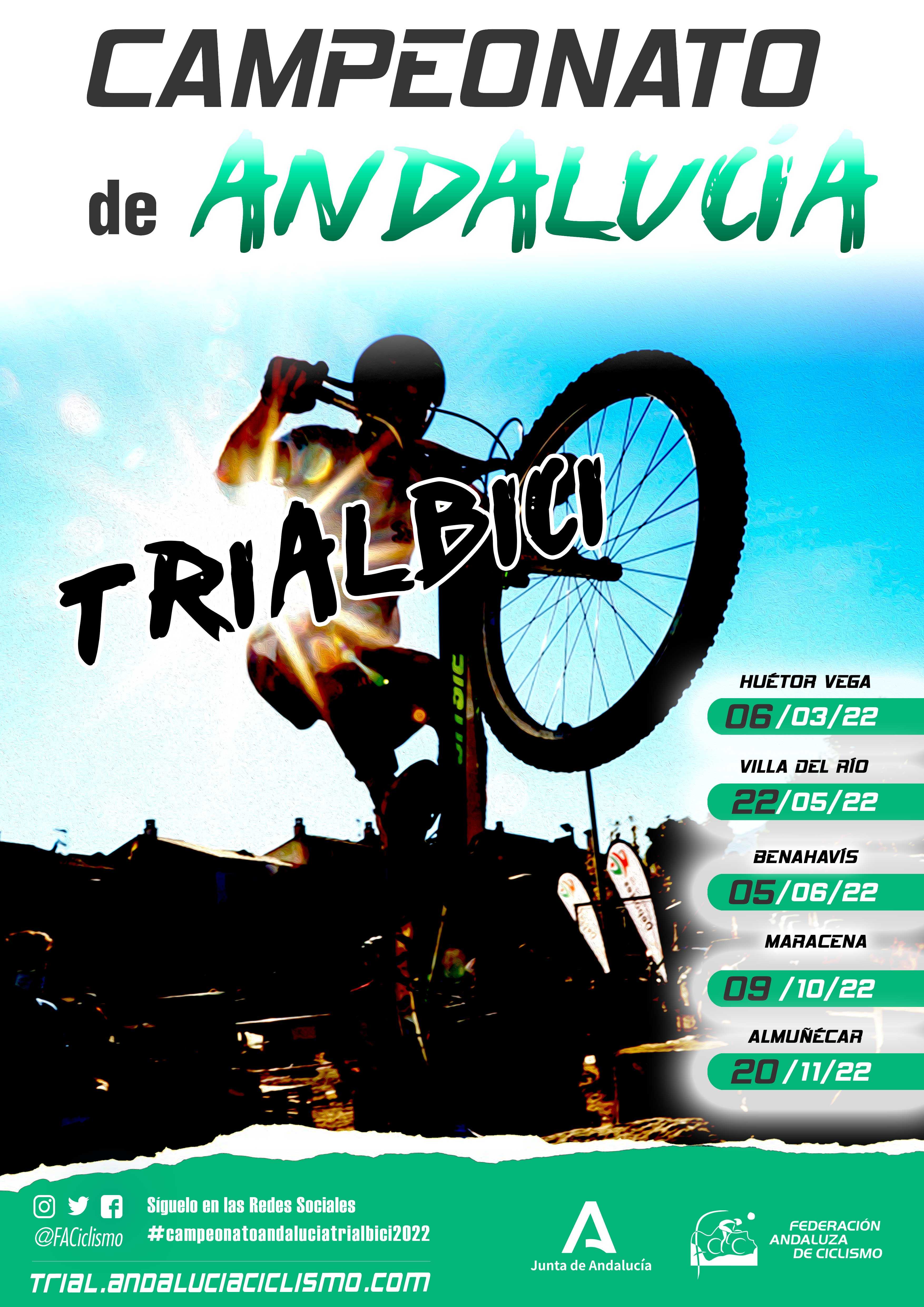Fechas del Campeonato Andalucía Trialbici 2022