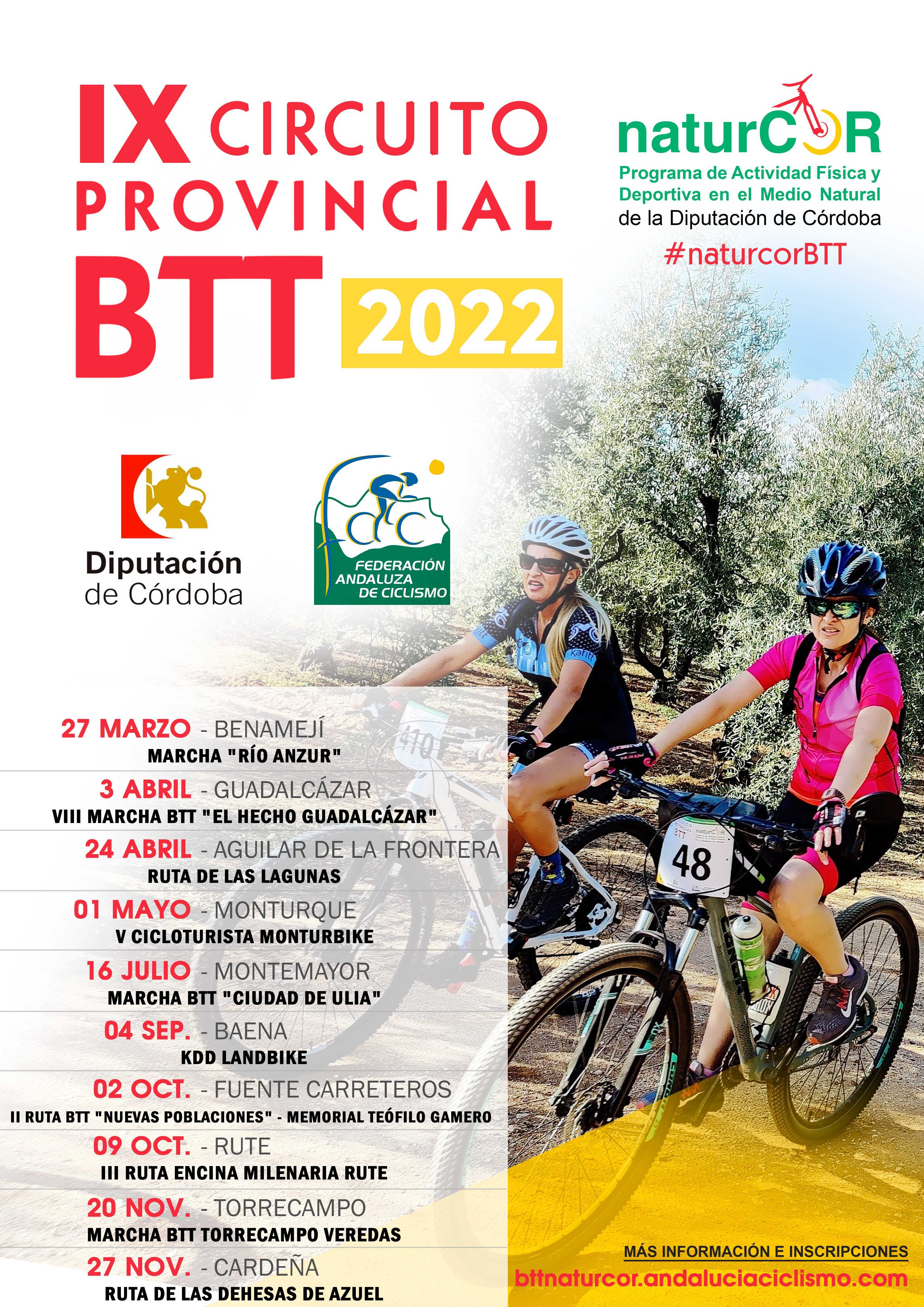 Fechas del IX Circuito Provincial de BTT NaturCor 2022