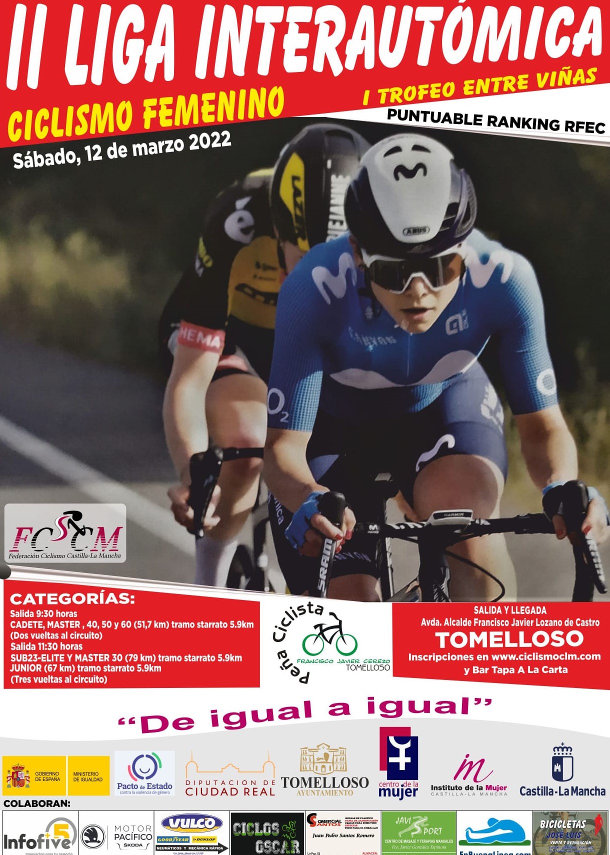 Tomelloso y Ciudad Real abren la segunda edición de la Liga Interautonómica de Ciclismo Femenino