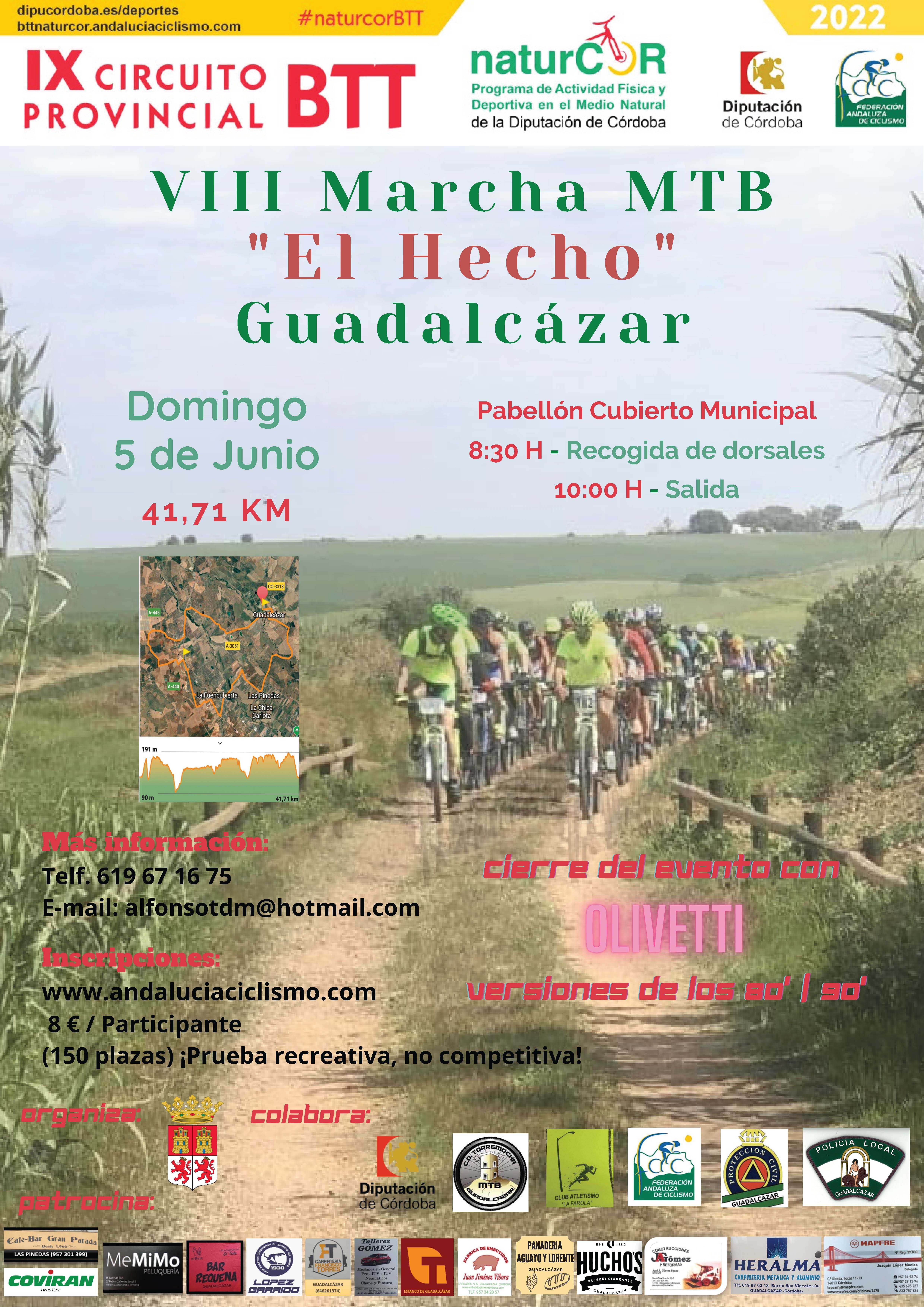 La Marcha ‘El Hecho’ de Guadalcázar retomará el NaturCor BTT