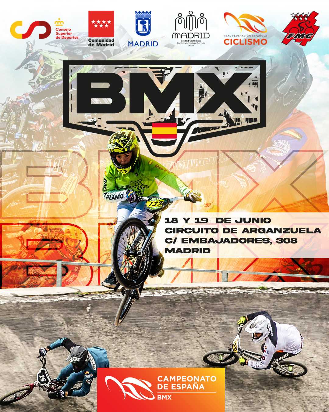 La Selección Madrileña de BMX racing, a por todas en los Campeonatos de España de Arganzuela