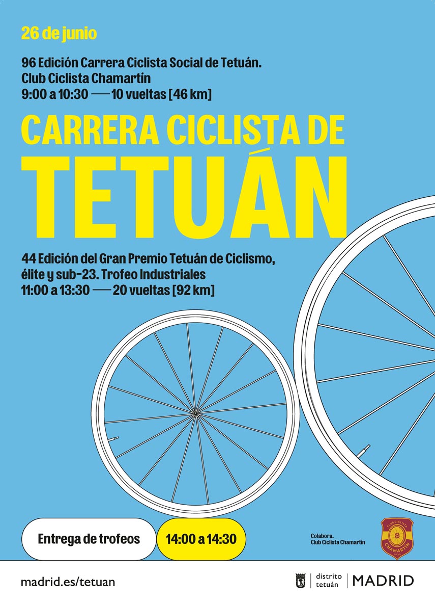 El Club Ciclista Chamartín trae de nuevo su Carrera Social y el Gran Premio Tetuán para elites-sub23