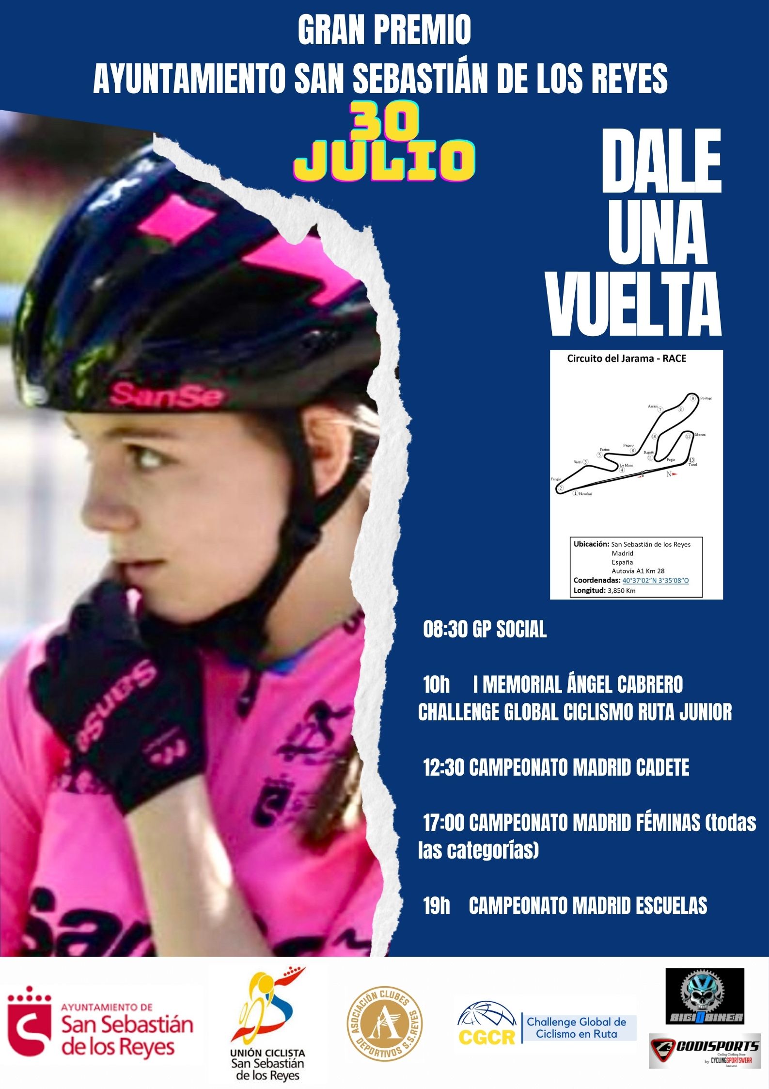 Los Campeonatos de Madrid de ruta para Escuelas, Ciclismo Adaptado Escolar, cadetes y féminas, en San Sebastián de los Reyes