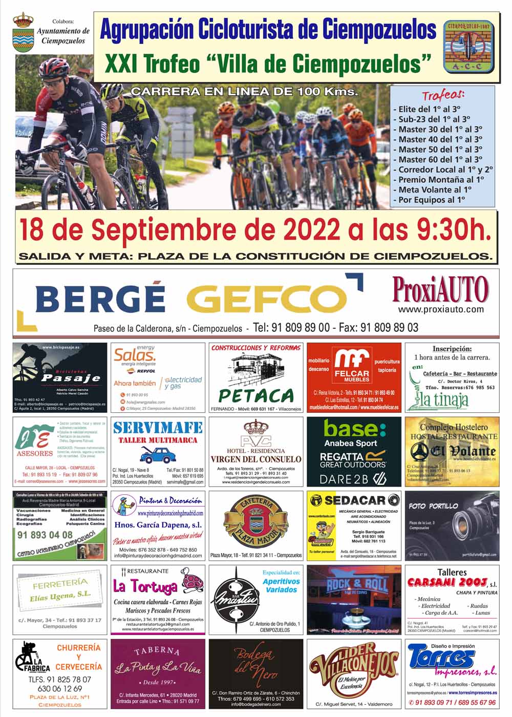 El XXI Trofeo Villa de Ciempozuelos, penúltima puntuable para el torneo de la FMC en sus categorías elite-sub23 y máster (ACTUALIZADA)