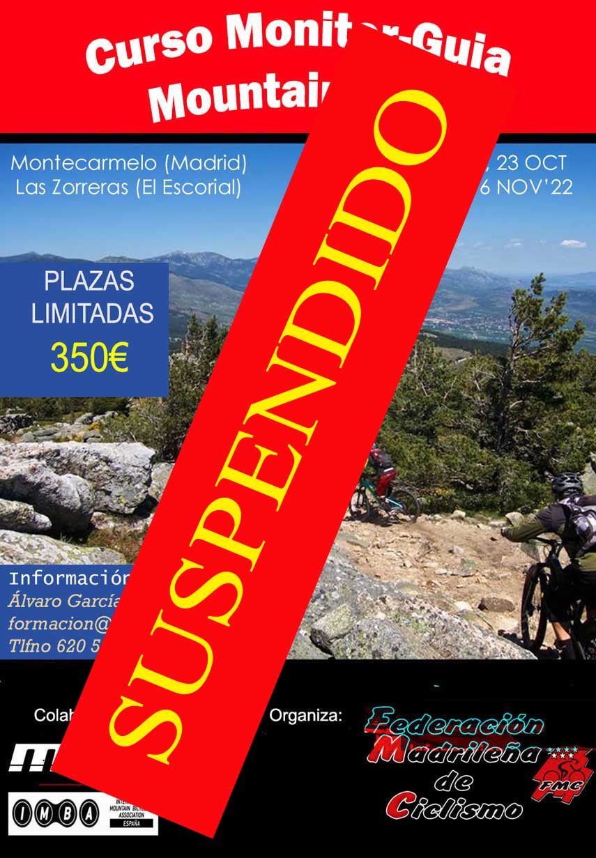 Suspendido finalmente el curso de Monitor-Guía de MTB