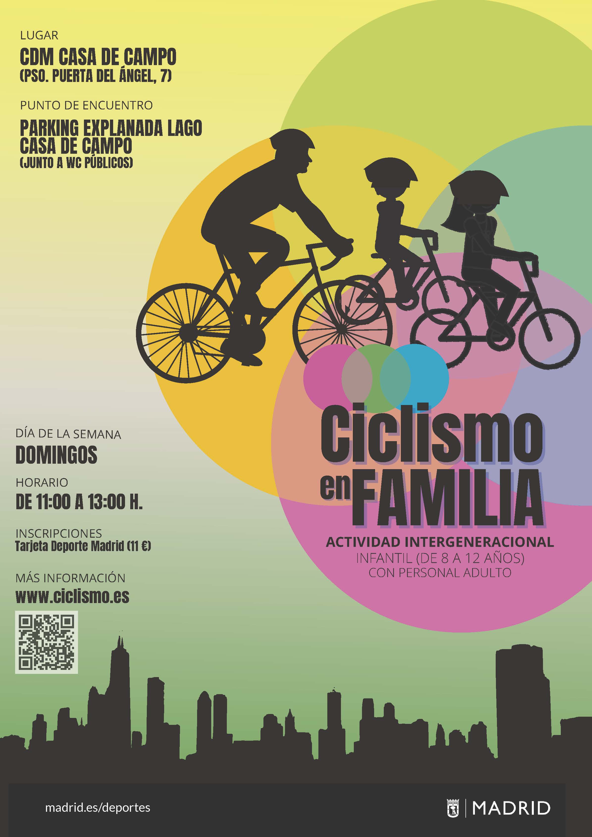 Inscríbete a la actividad “Ciclismo en Familia” del programa Ciclismo por Madrid