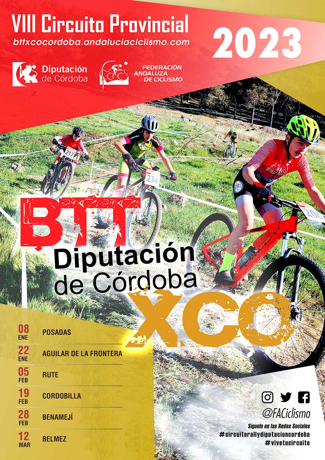 Fechas del VIII Circuito Diputación de Córdoba BTT XCO 2023