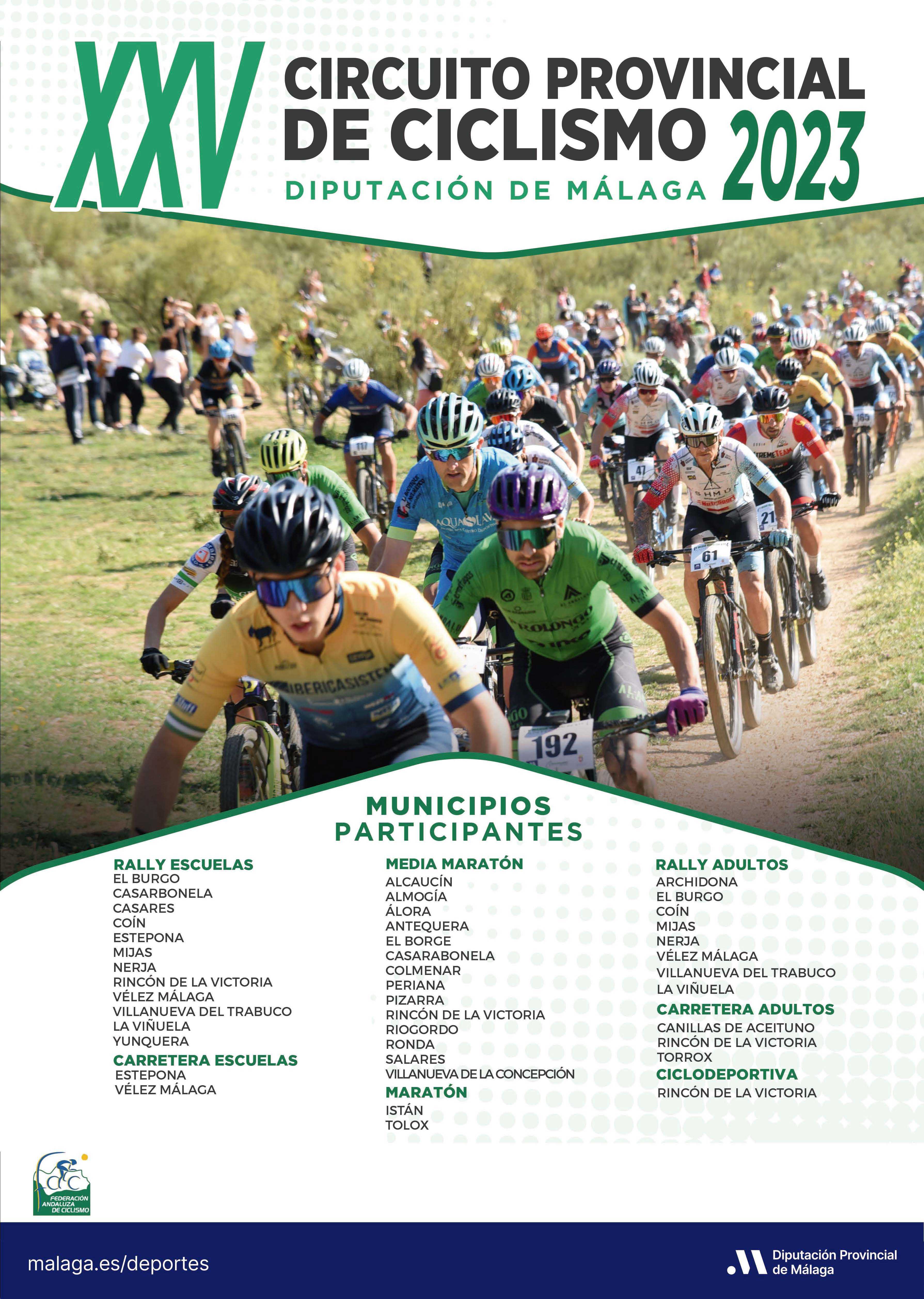 Fechas del XXV Circuito Provincial de Ciclismo Diputación de Málaga