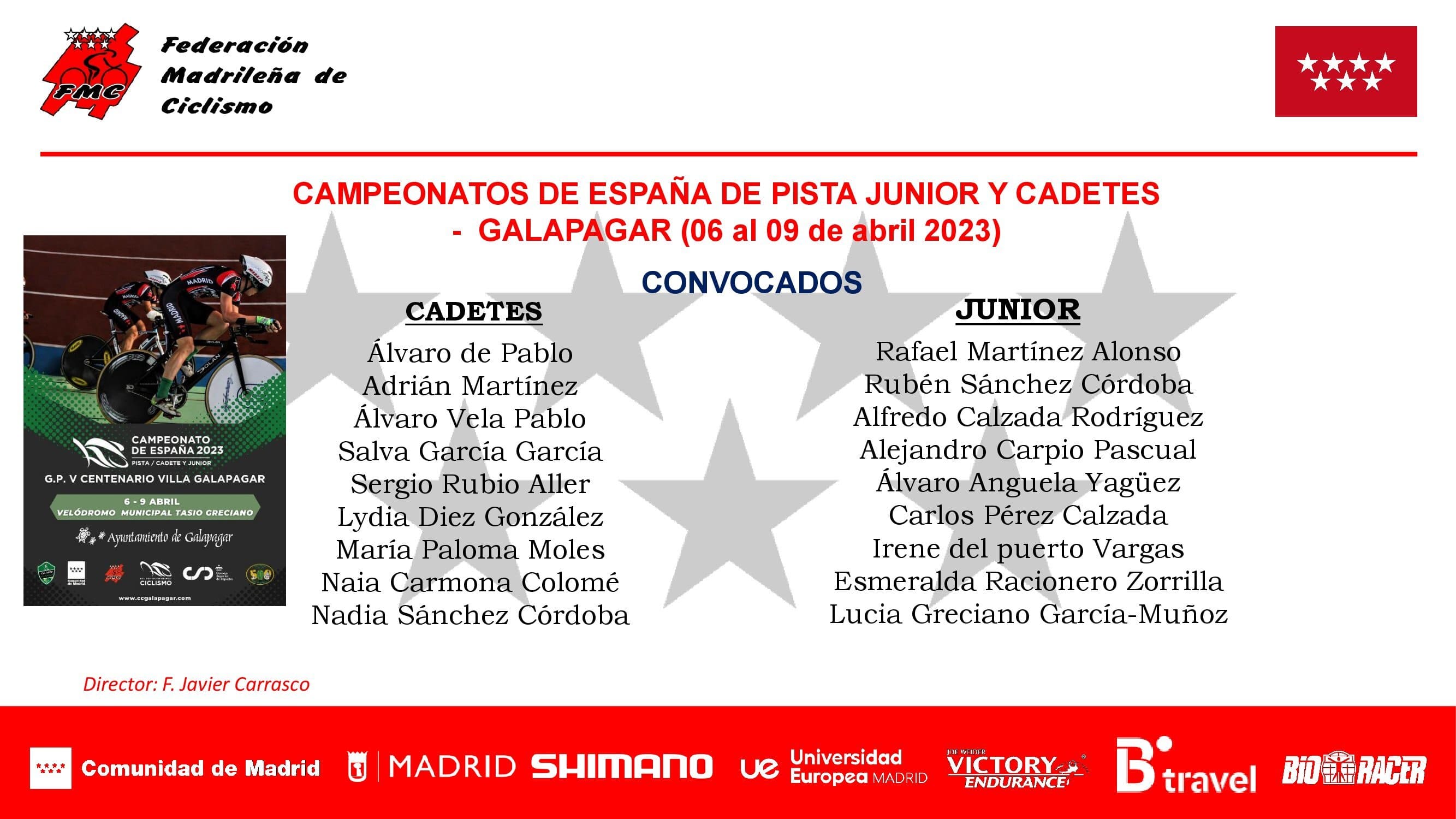Convocados por la FMC para el Campeonato de España de Pista Junior y Cadetes 2023