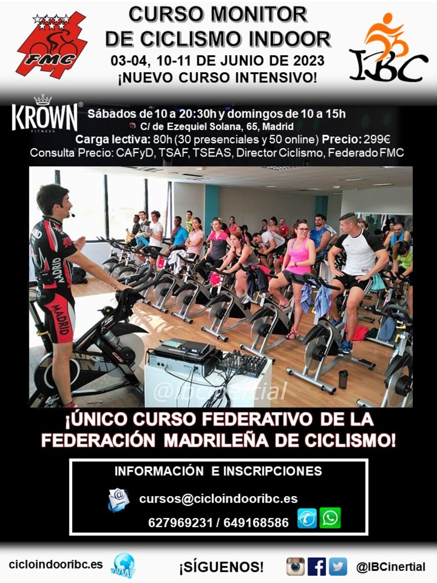 Curso de Monitor de Ciclismo Indoor