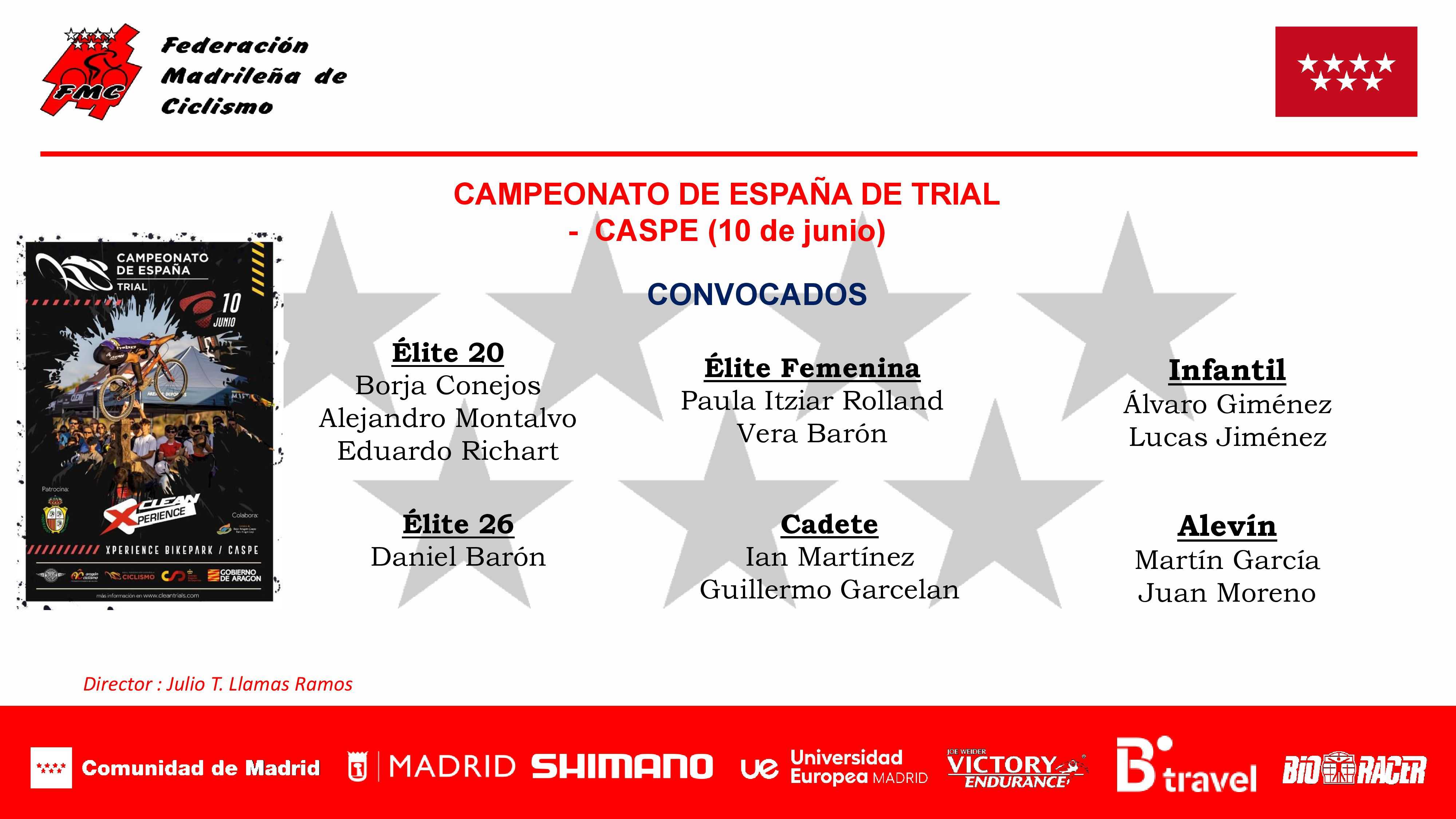 Convocados por la FMC para el Campeonato de España de Trial 2023
