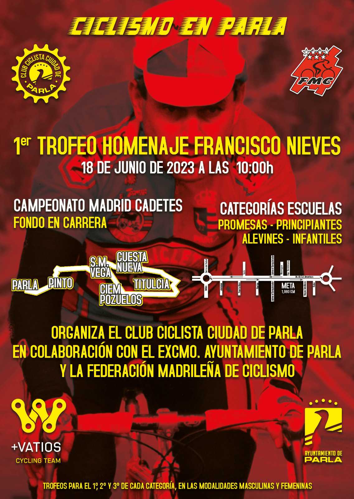 Parla acoge este fin de semana el 1º trofeo Más Vatios y  el Campeonato de Madrid de Cadetes de Ruta