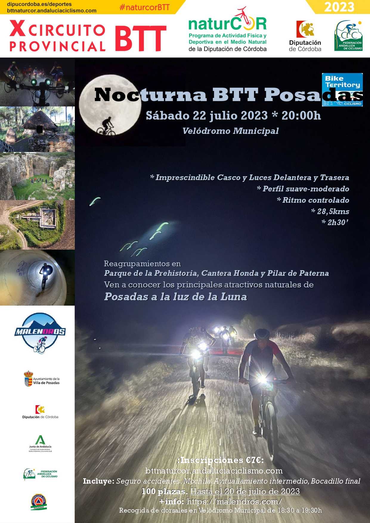 Posadas aguarda al NaturCor para celebrar su ruta nocturna de cicloturismo BTT