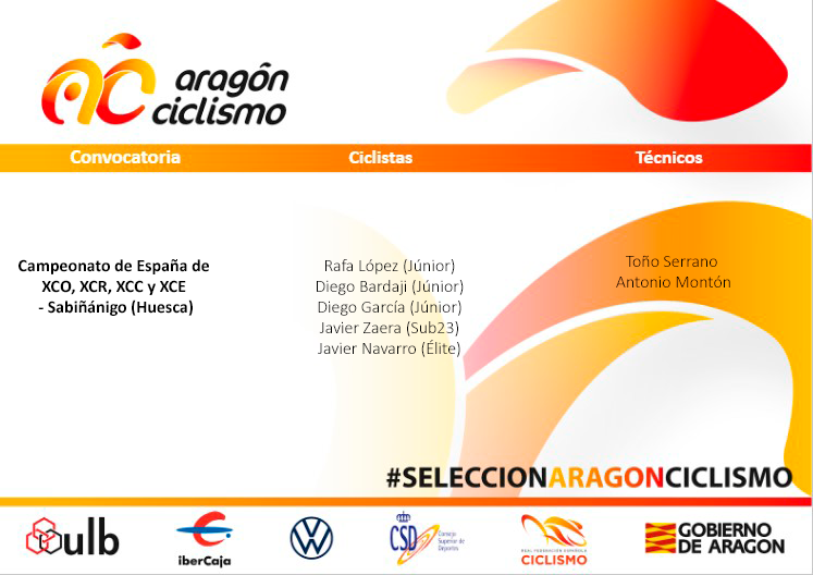 Cinco corredores representarán a Aragón en el Campeonato de España de XCO en Sabiñánigo