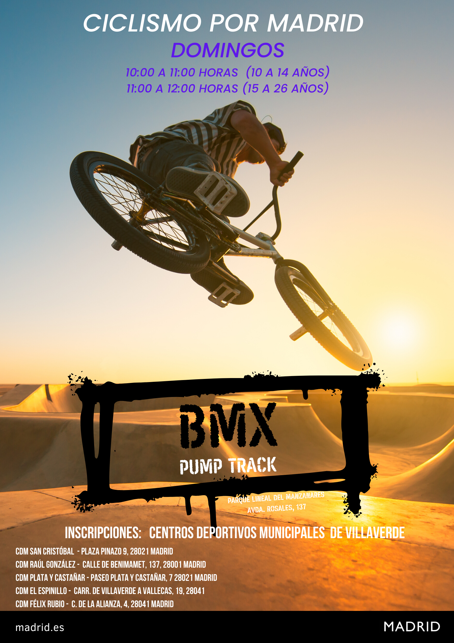 Inicio de la actividad de BMX Pump Track dentro del Programa Ciclismo por Madrid