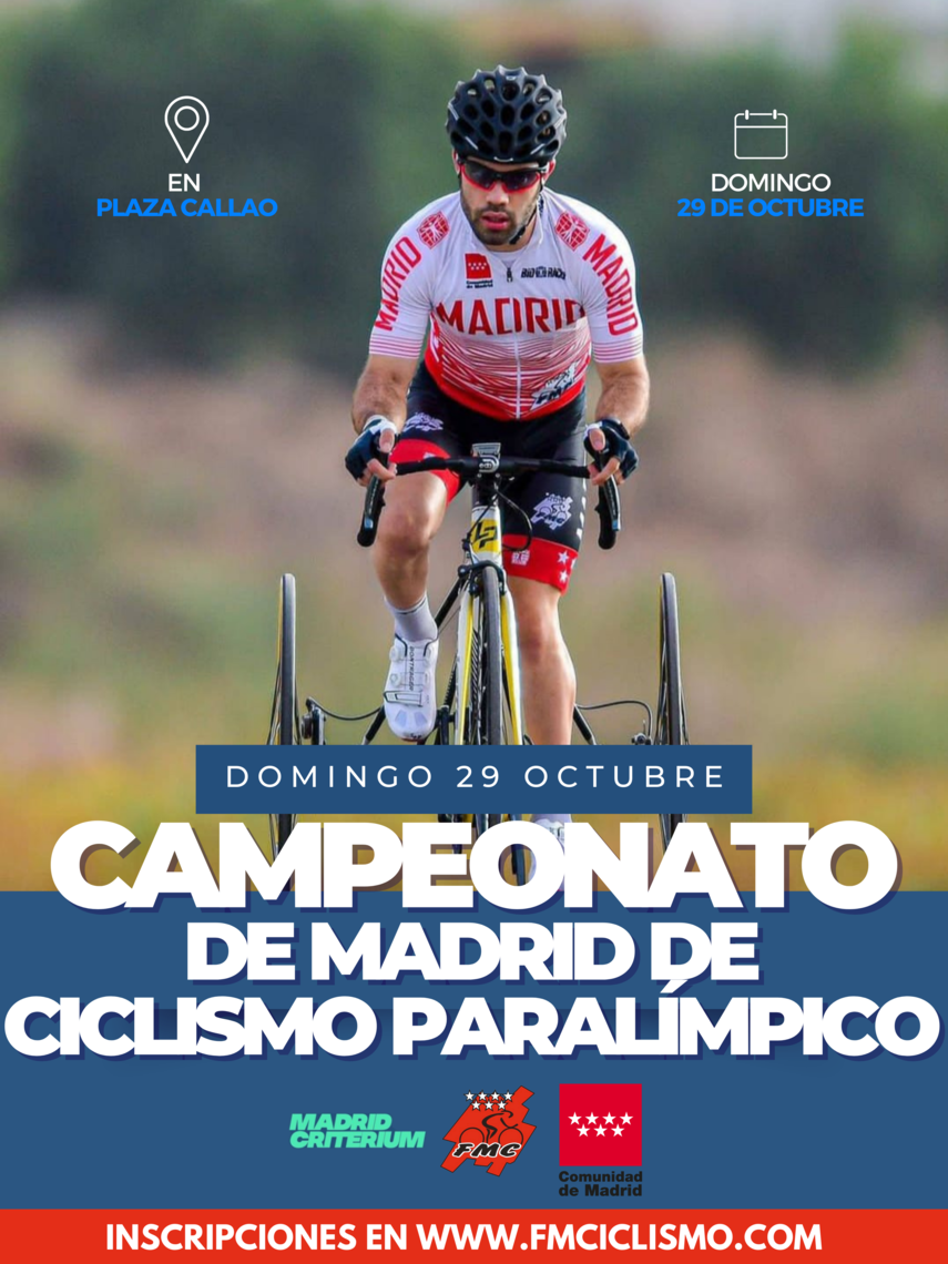 El Campeonato de Madrid de Ciclismo Paralímpico se celebrará en el Madrid Criterium