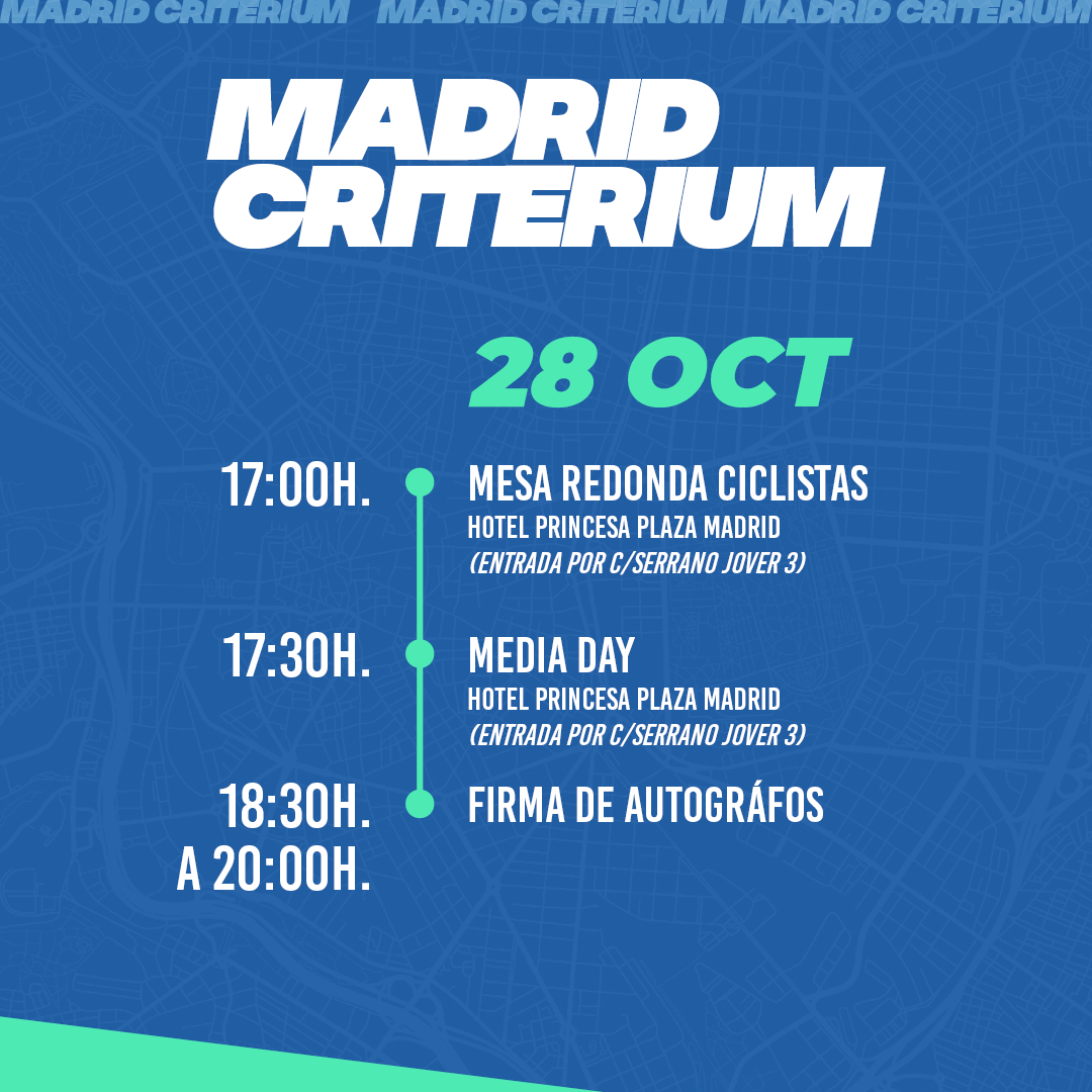 Así será la agenda de Madrid Criterium 2023