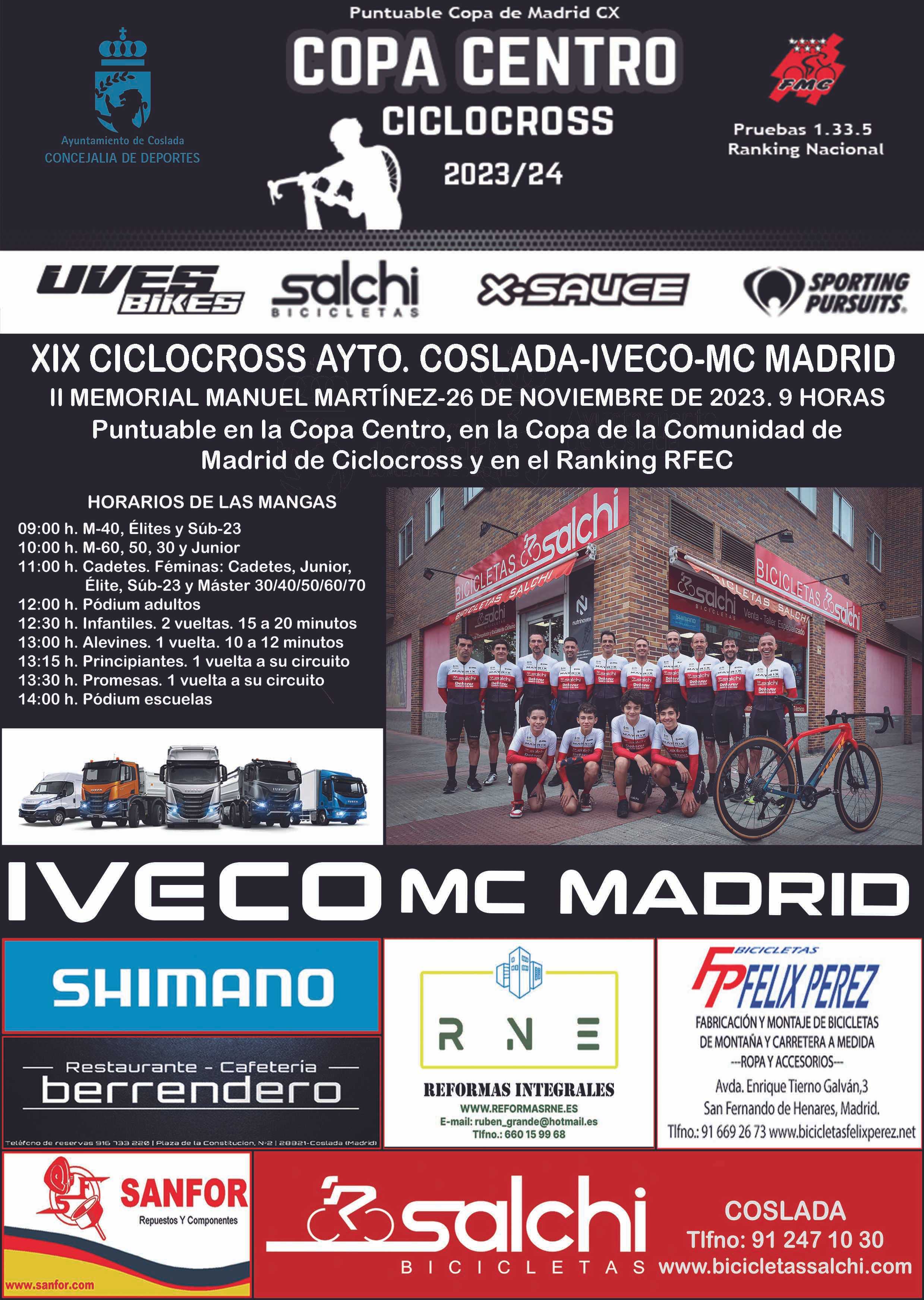 El domingo se disputa el XIX Ciclocross de Coslada-IVECO-MC Madrid