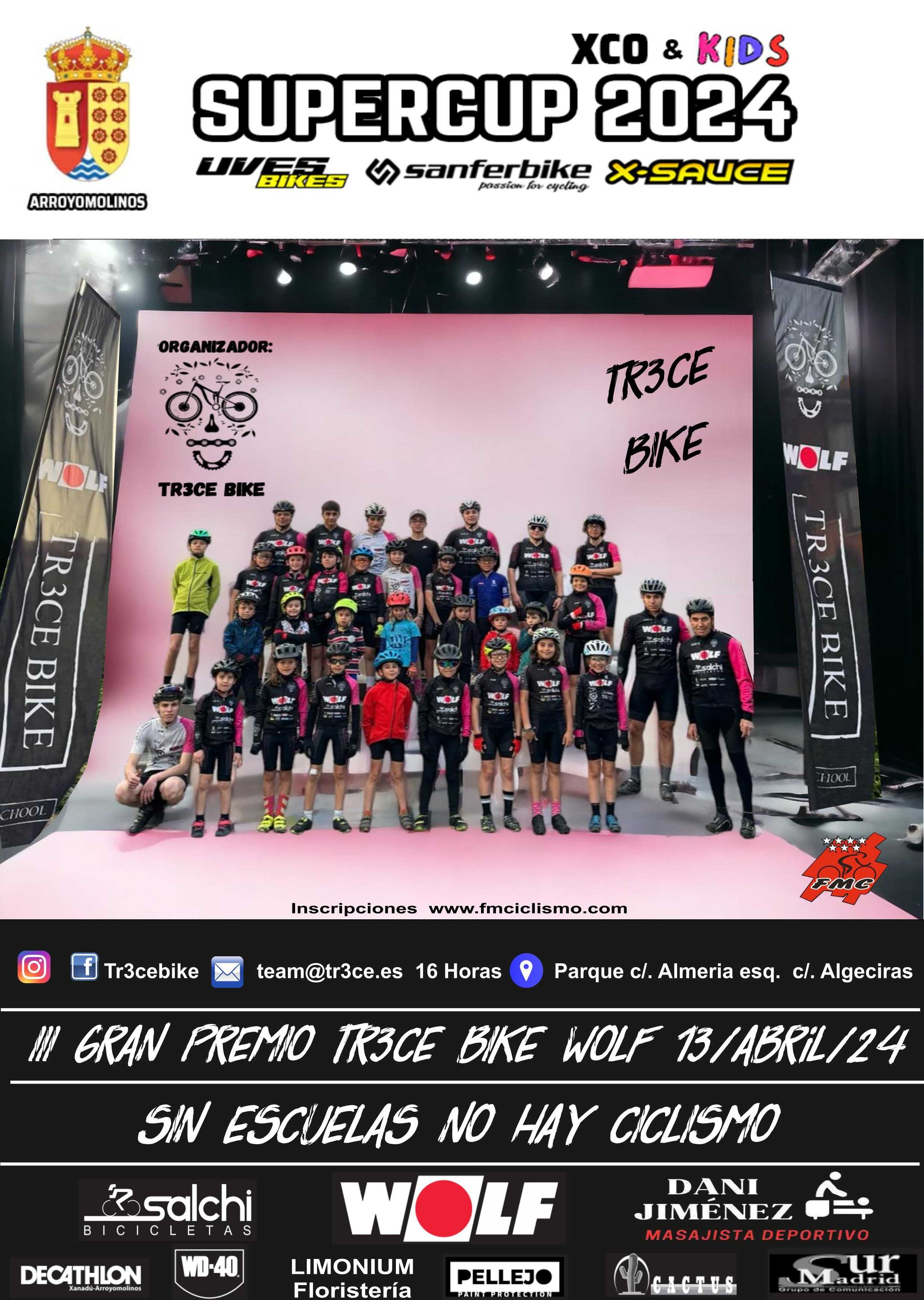La Escuela Ciclista TR3CE BIKE prepara el II Gran Premio Tr3ce Bike Wolf en Arroyomolinos