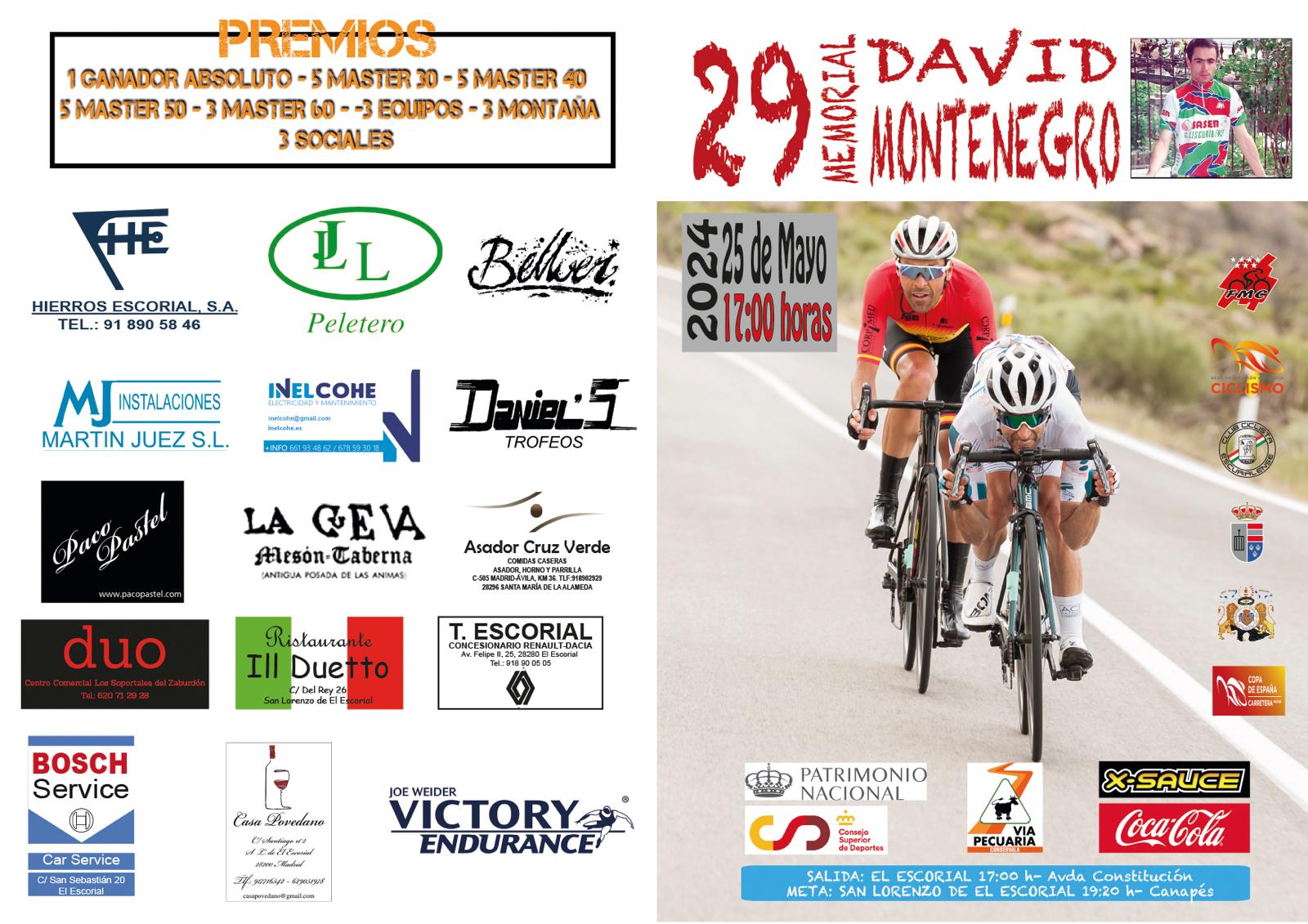 El Memorial David Montenegro de ciclismo regresa el 25 de mayo