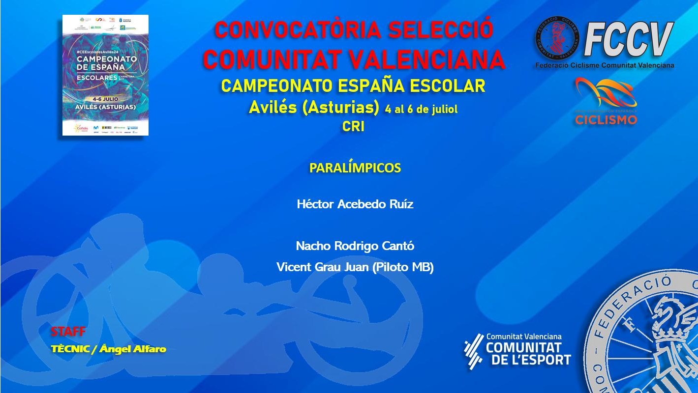 Convocatoria oficial para los Campeonatos de España Escolares y Júnior 2024
