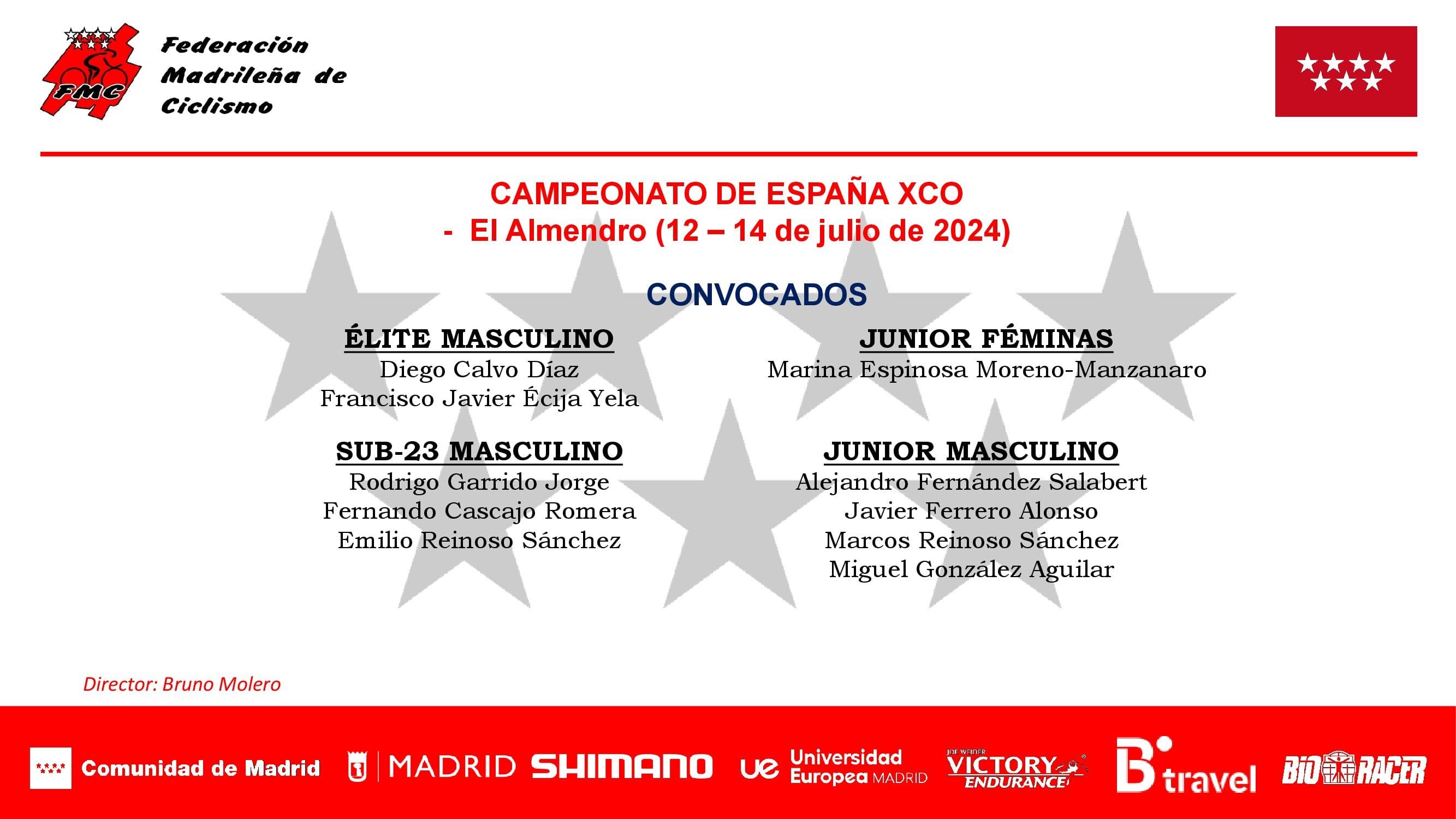 Convocados por la FMC para Campeonato de España de XCO  de El Almendro 2024