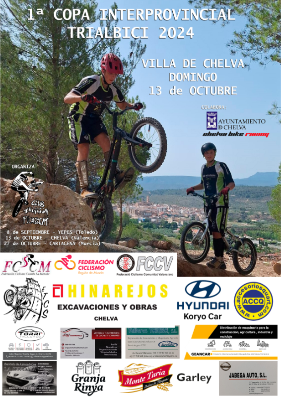 Inscripciones abiertas a la prueba de Trial en Chelva en la 1º Copa Interprovincial Trialbici 2024