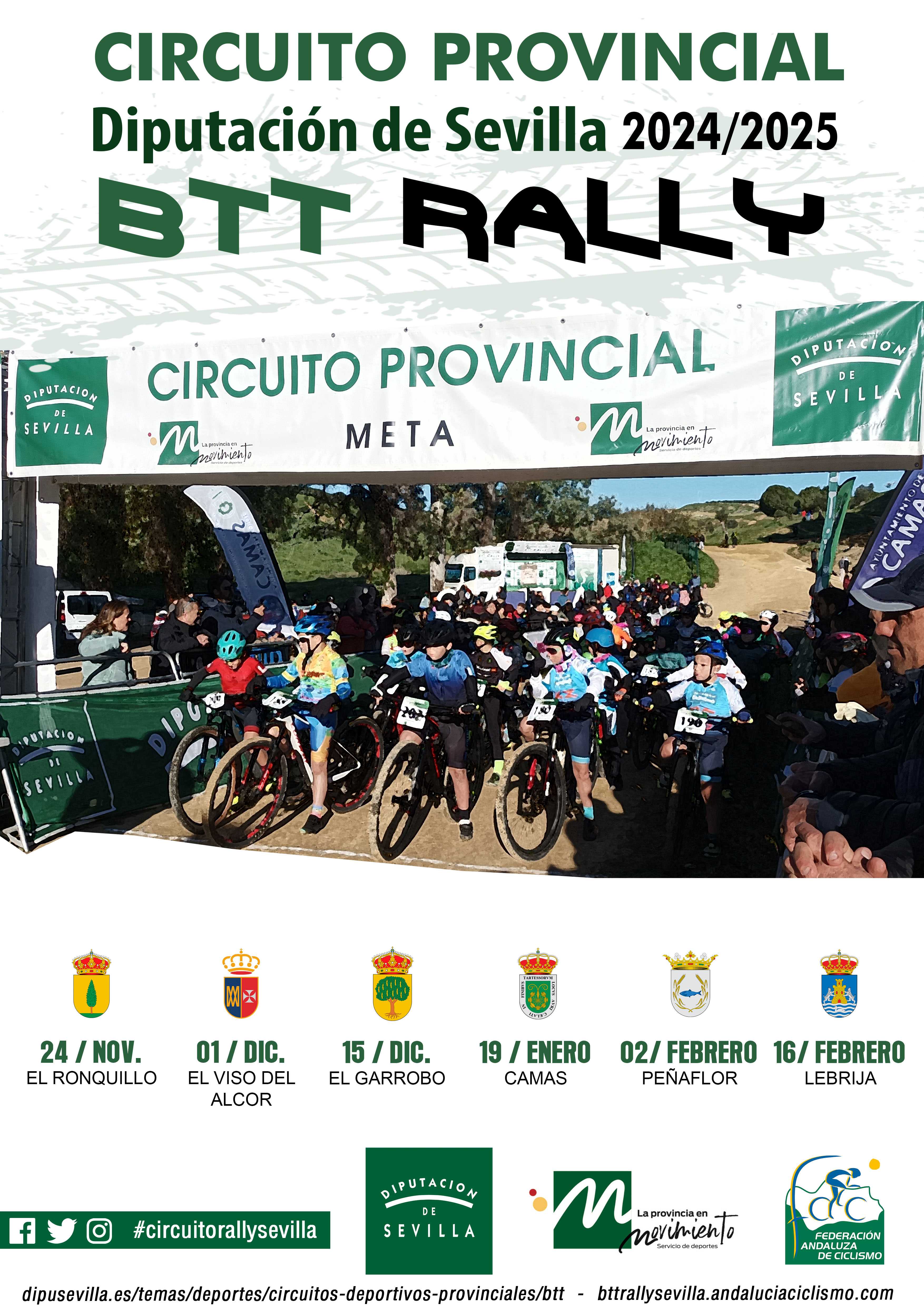 Fechas del Circuito Diputación de Sevilla BTT Rally 2024/25