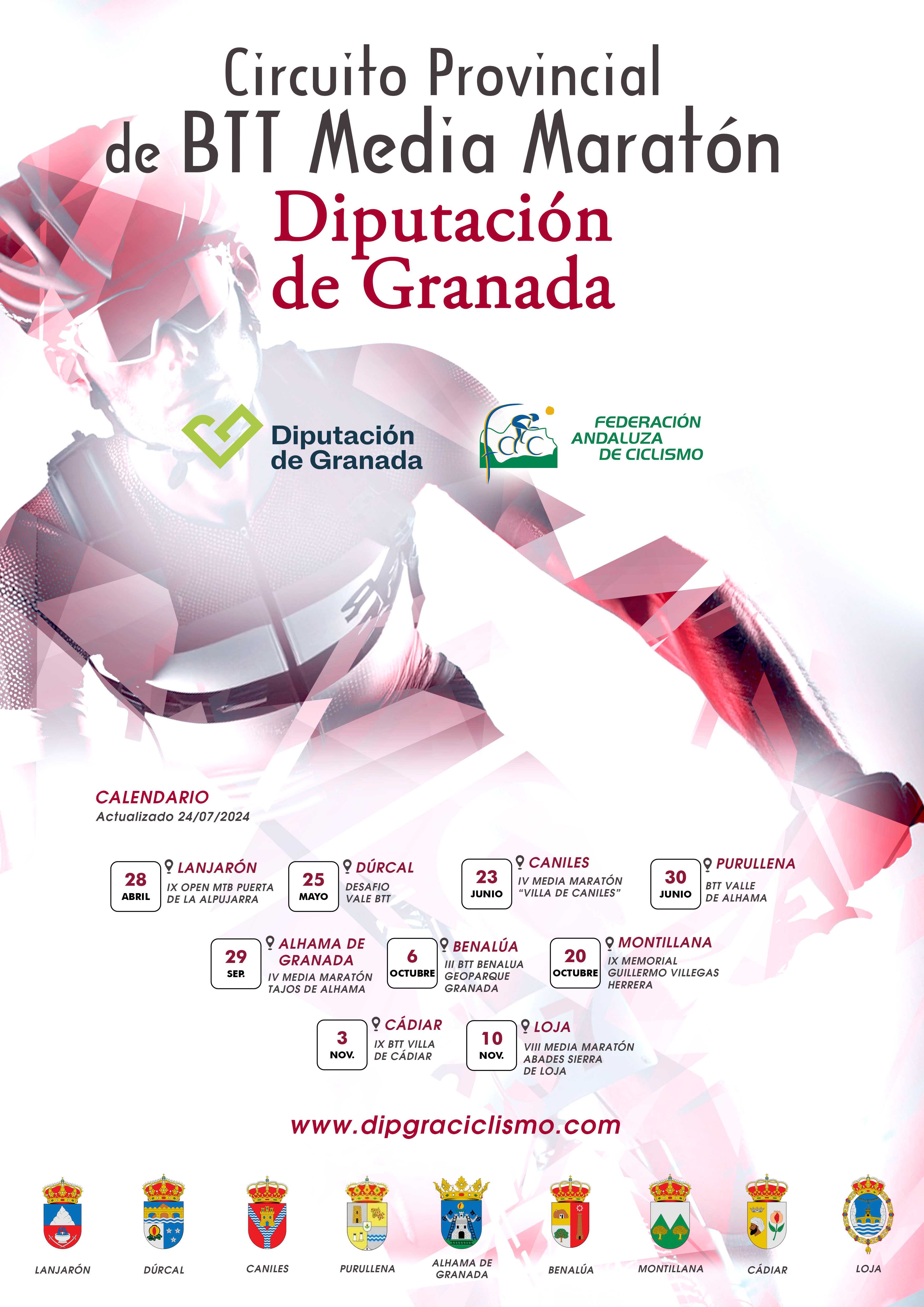 El Provincial de BTT Media Maratón Diputación de Granada hará su parada definitiva en Loja