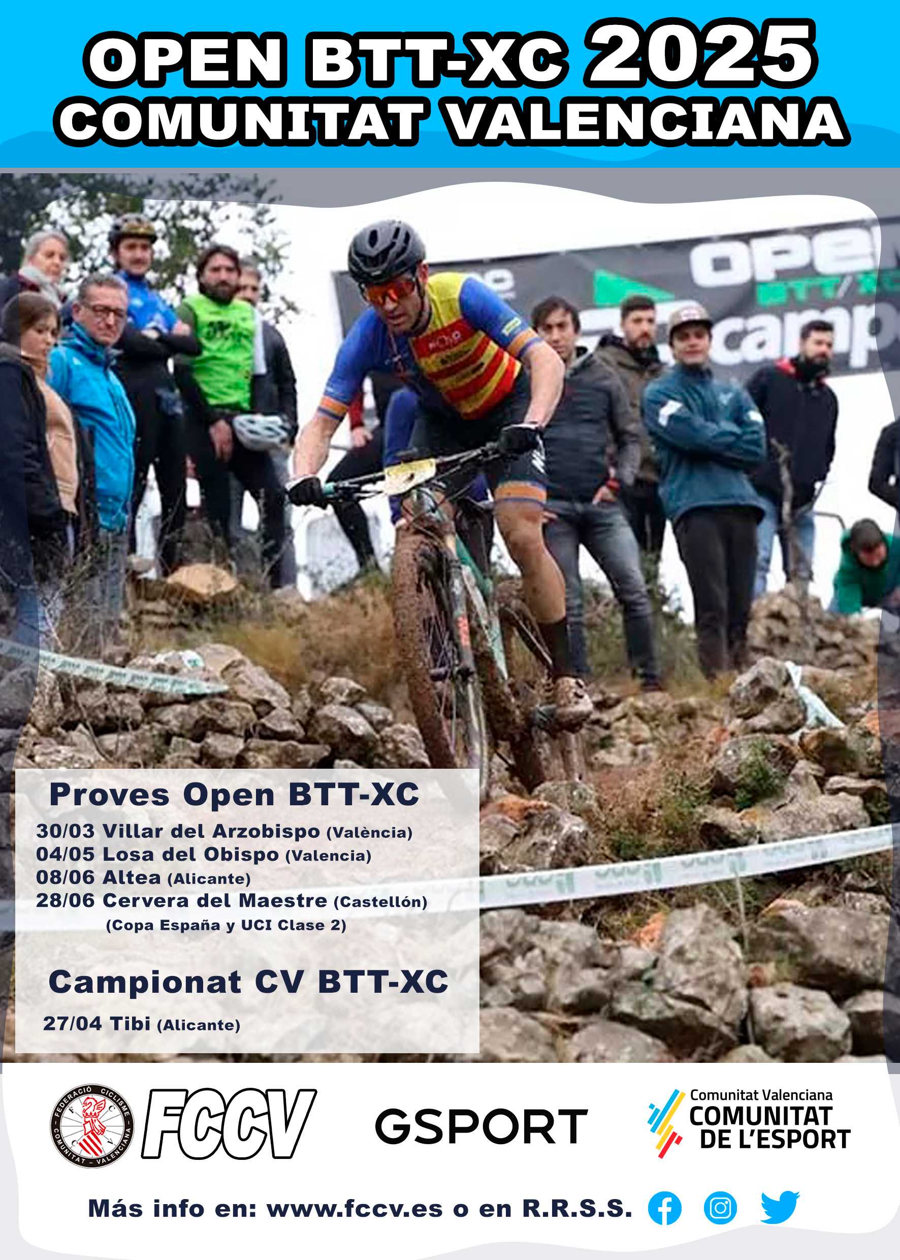 Calendario de competición BTT - XC 2025