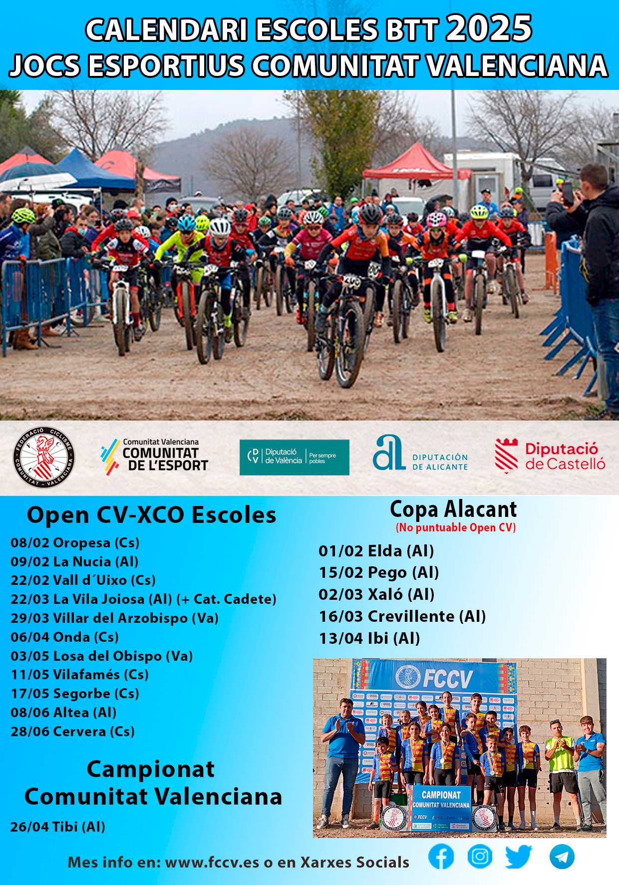 Calendario de competición BTT - XC 2025