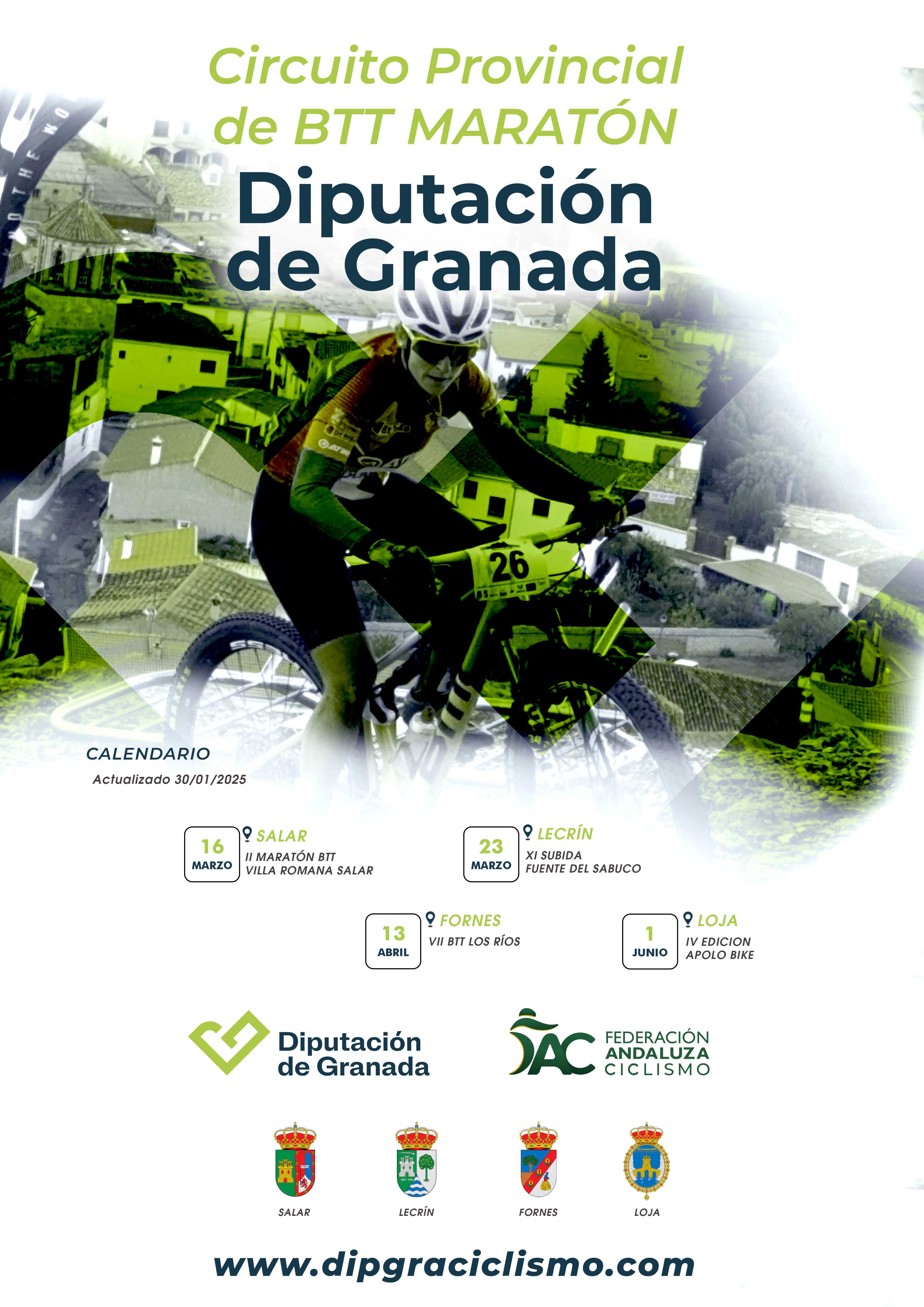 Fechas de los Circuitos Provinciales de Ciclismo Diputación de Granada 2025